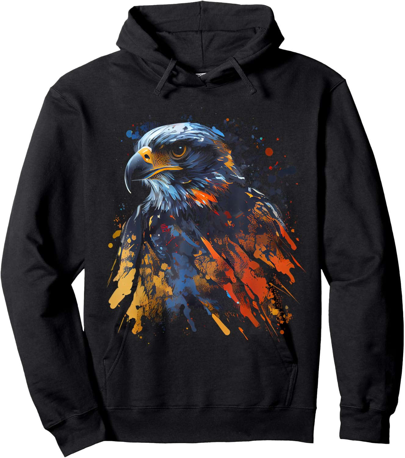 Hawk Bird Colorful Color Bird Observer Bird of Prey Hoodie - Hoodie | Black
