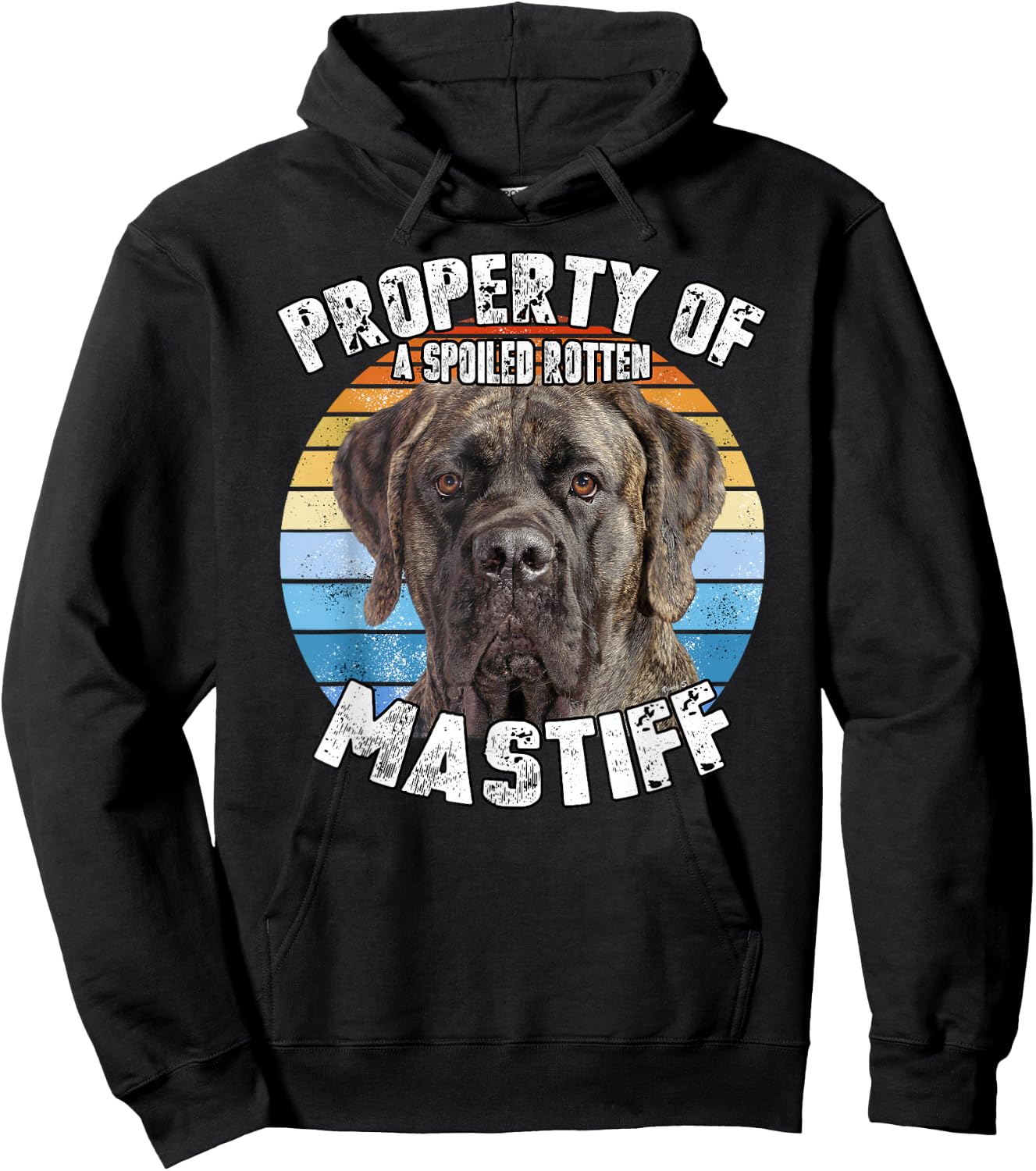 Kitana Mastiff Brindle Retro Property Of Hoodie - Hoodie | Black
