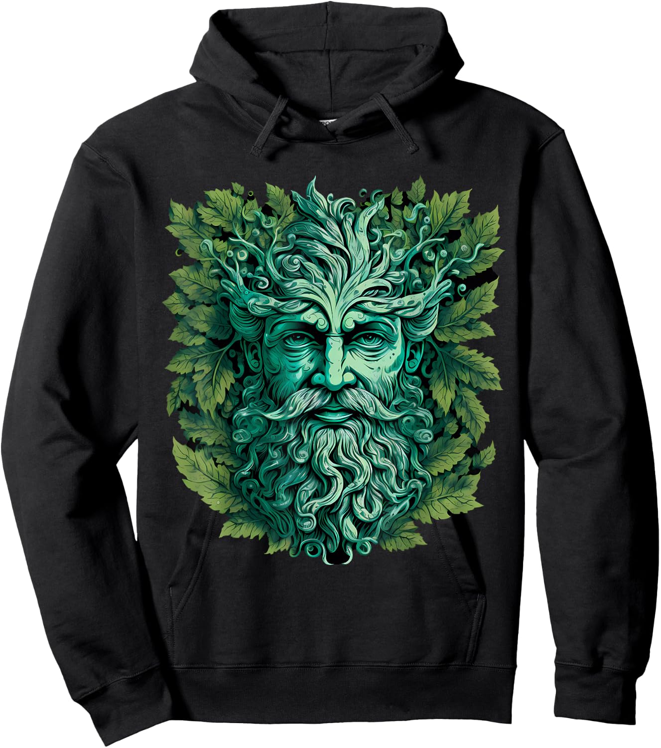 Traditional Pagan Celtic Greenman Hoodie - Hoodie | Black