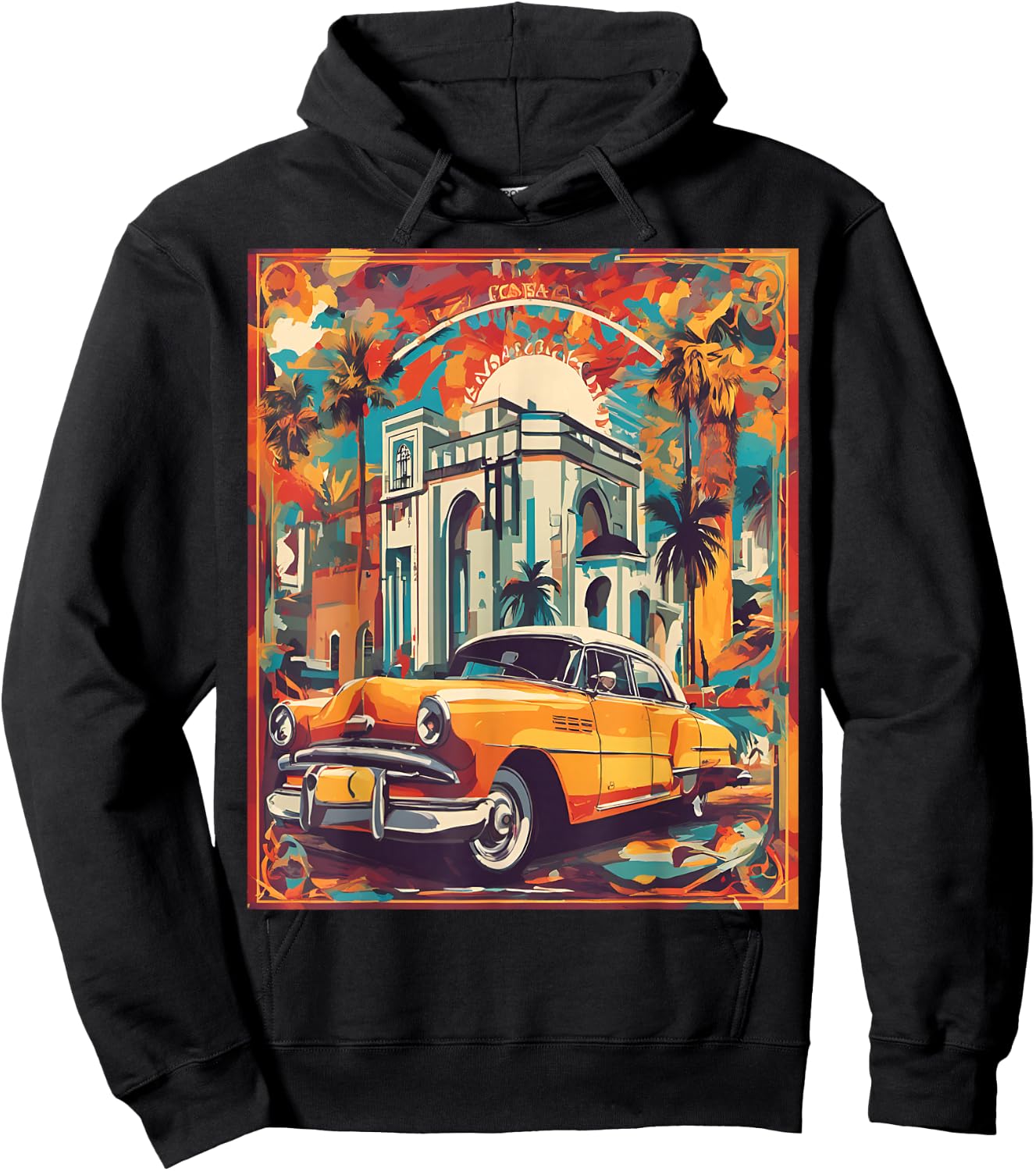 Classic Casablanca Romance Sticker Hoodie - Hoodie | Black