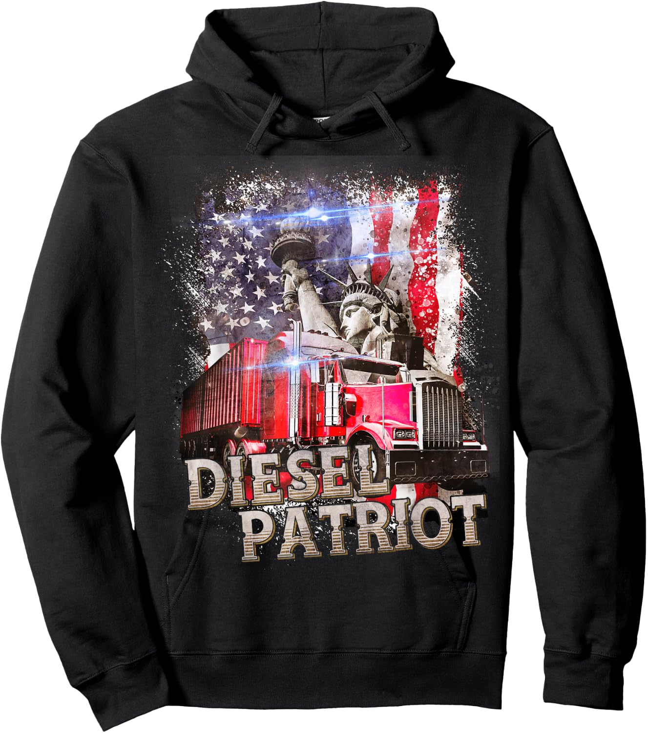 Trucker Men Women Road Lorry Big Rig Trucking Truckin' Hoodie - Hoodie | Black