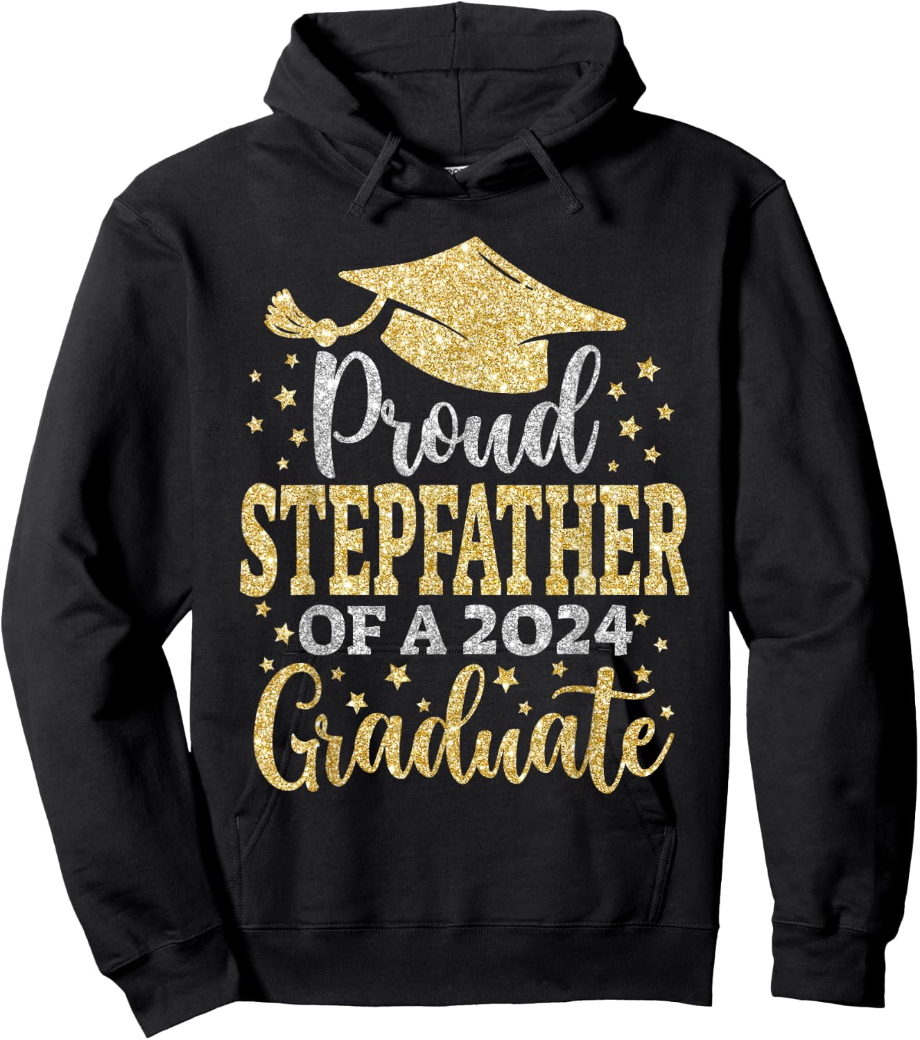 Stepfather Senior 2024 Proud Dad Of A Class Of 2024 Graduate Hoodie - Hoodie | Black