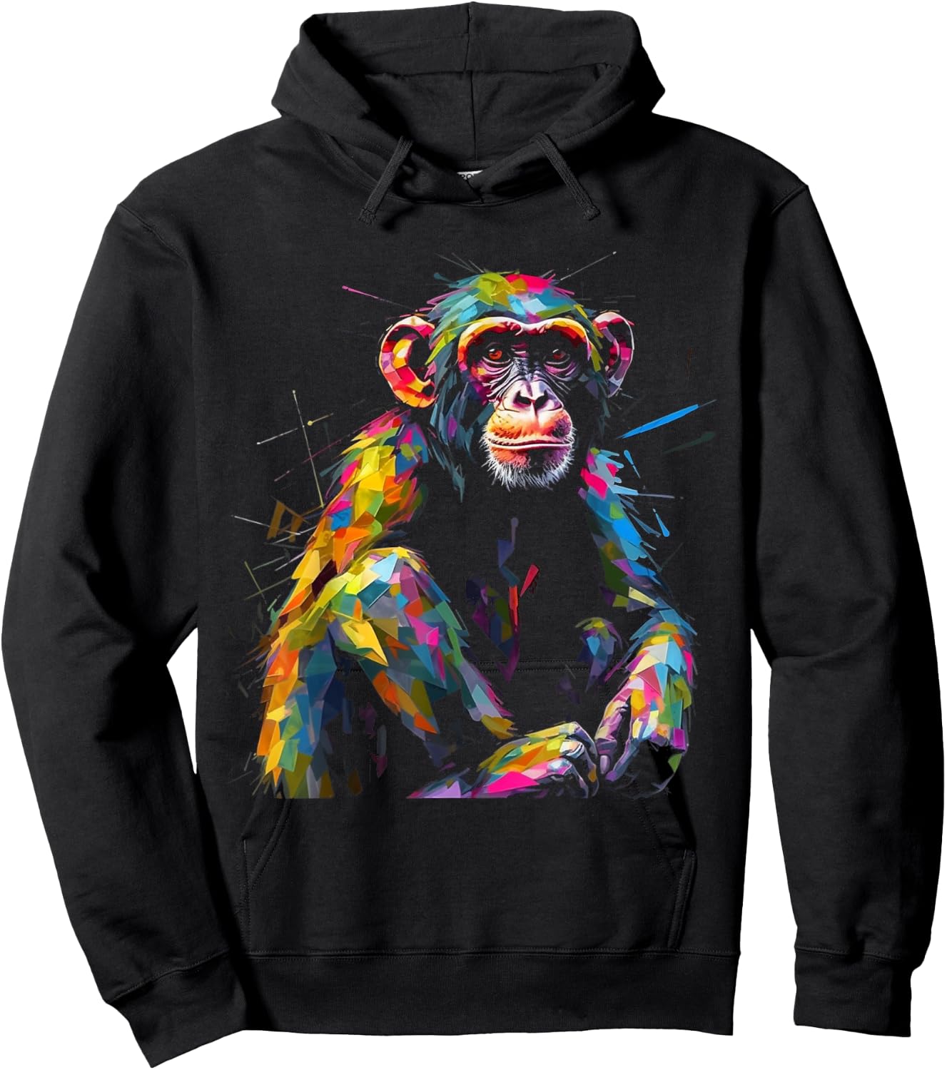 Monkey Animal Zoo Colourful Animal Motif Art Monkey Hoodie - Hoodie | Black
