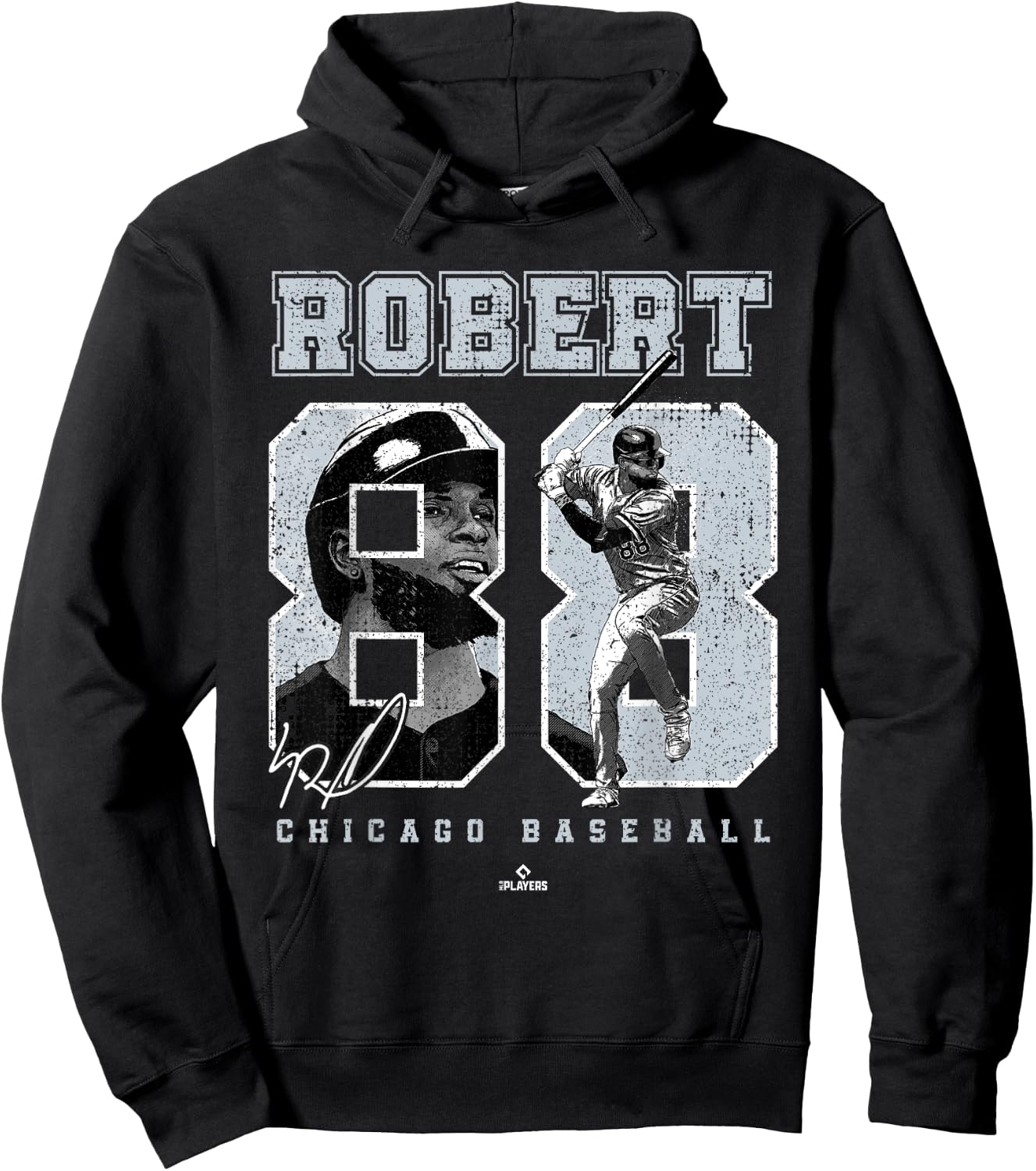 Number and Portrait Luis Robert Chicago MLBPA Hoodie - Hoodie | Black