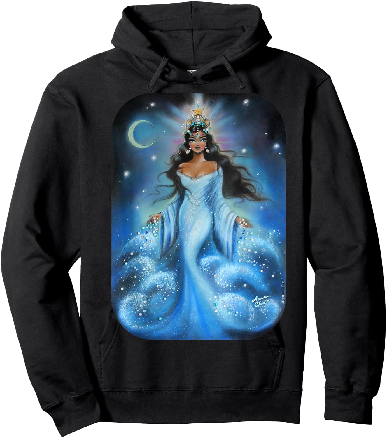 IEMANJA Goddess of Sea Yemaya, Orisha, Umbanda, Ocean Queen Hoodie - Hoodie | Black