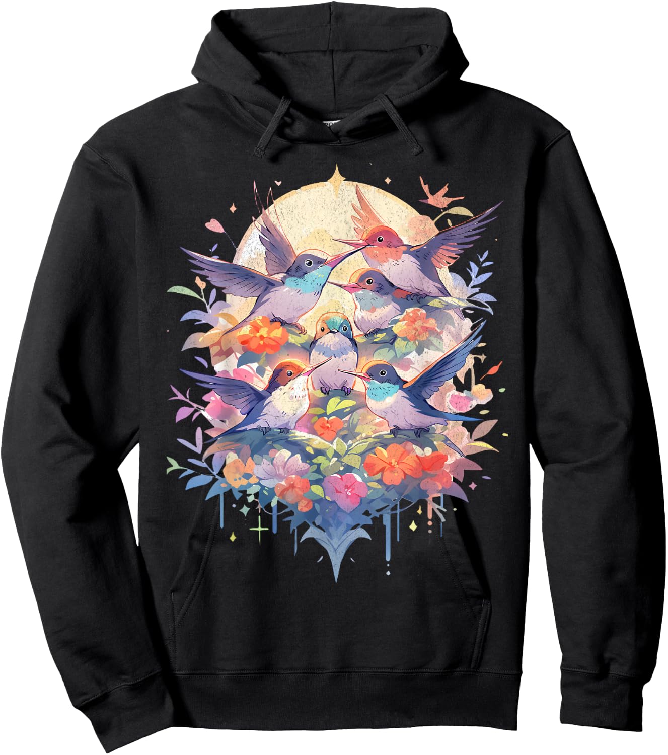 Beautiful Hummingbirds Bird Watching Earth Day Nature Lovers Hoodie - Hoodie | Black