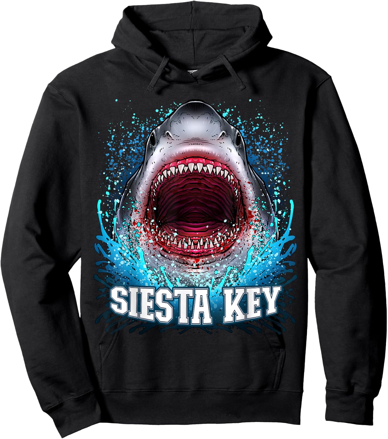 Siesta Key Florida Vacation Great White Shark Beach Trip Hoodie - Hoodie | Black
