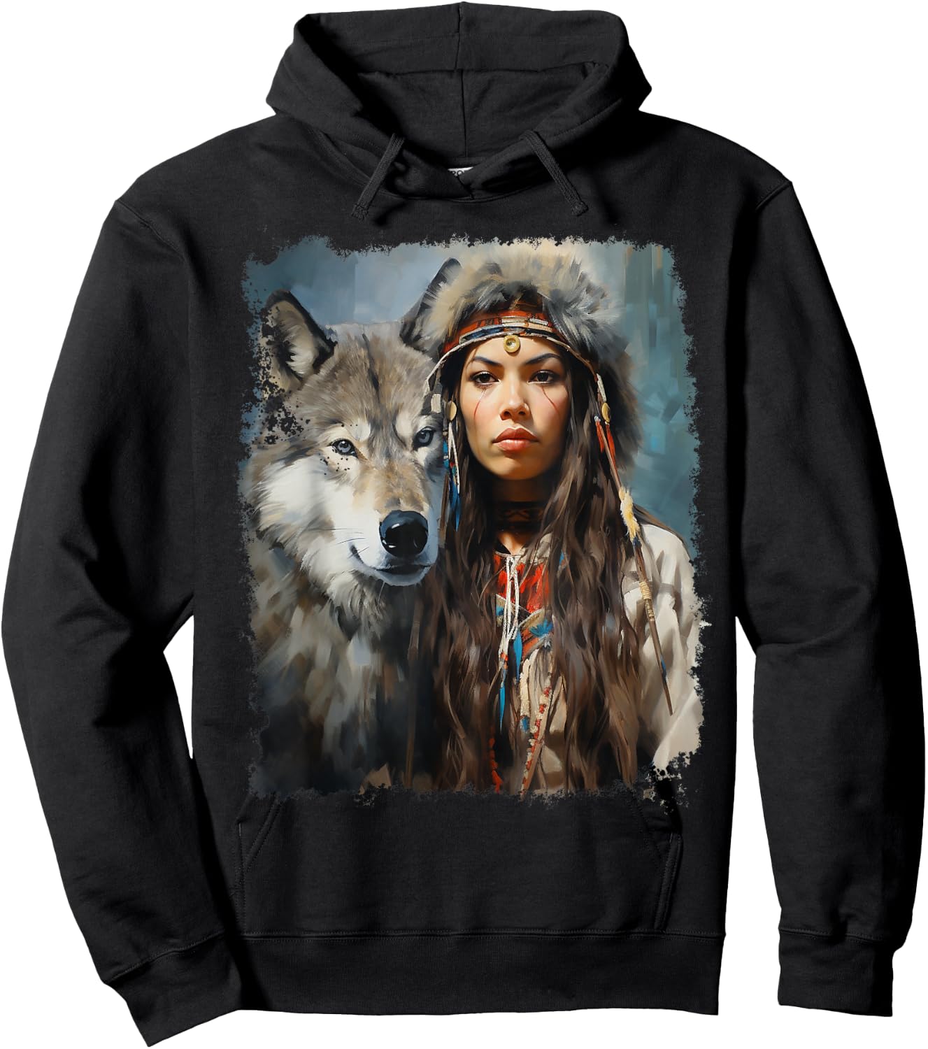Woman Wolf Hoodie - Hoodie | Black