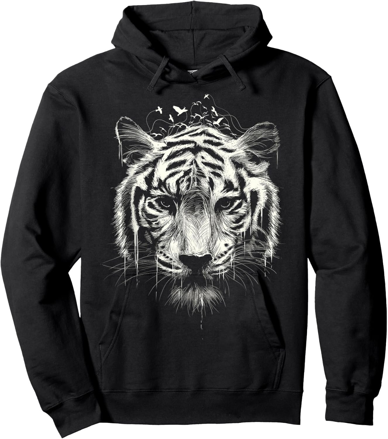 Bengal Tiger Graphic Nature Animal Wildlife Art Vintage Hoodie - Hoodie | Black