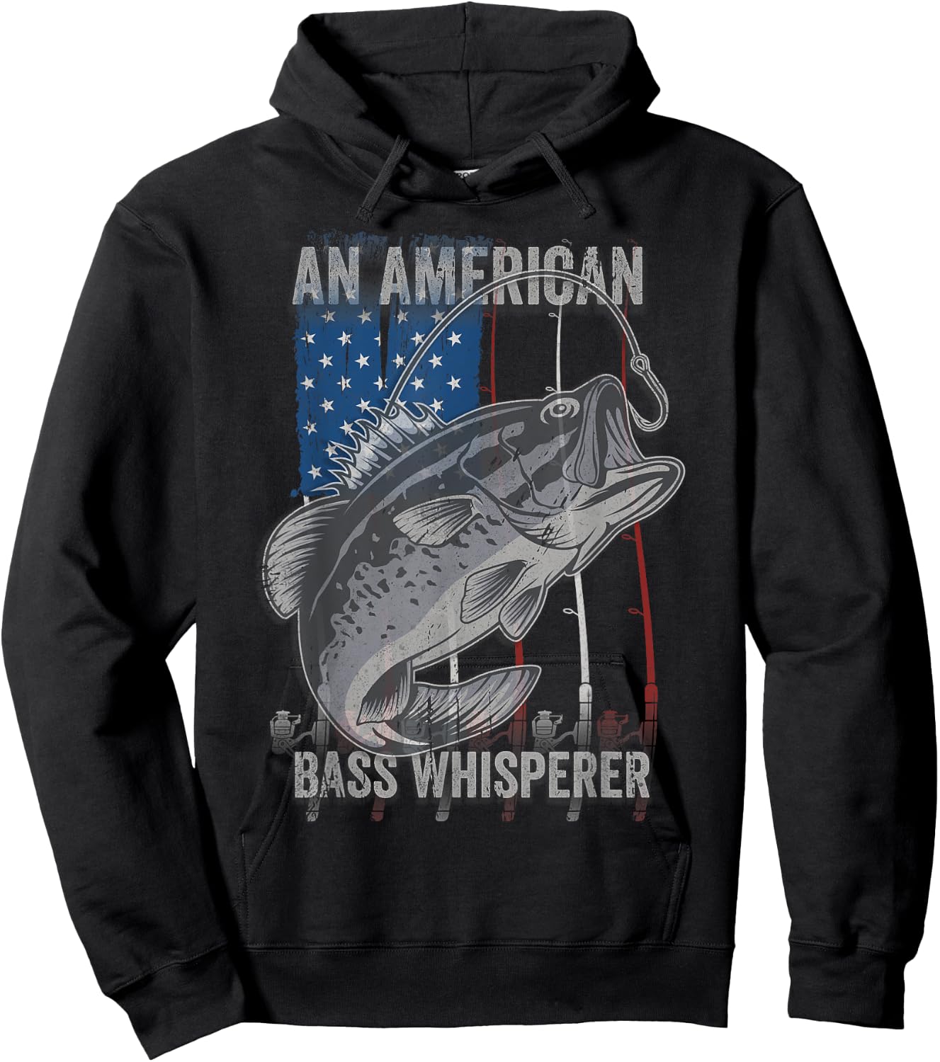 Patriotic anglers American Bass Pro whisperer fisherman Hoodie - Hoodie | Black