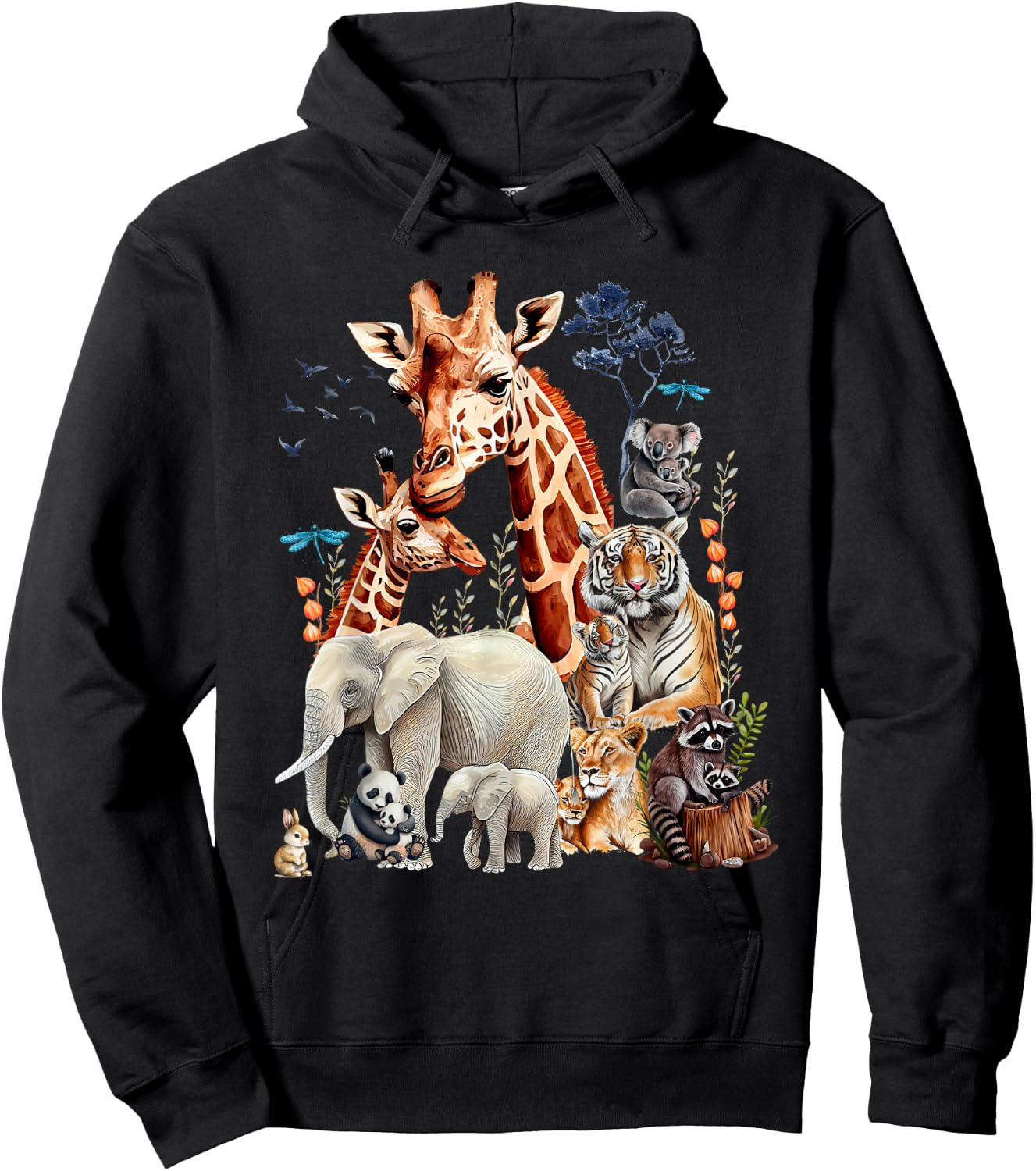 Zoo Animals Wildlife Birthday Party Animal Safari Jungle Hoodie - Hoodie | Black