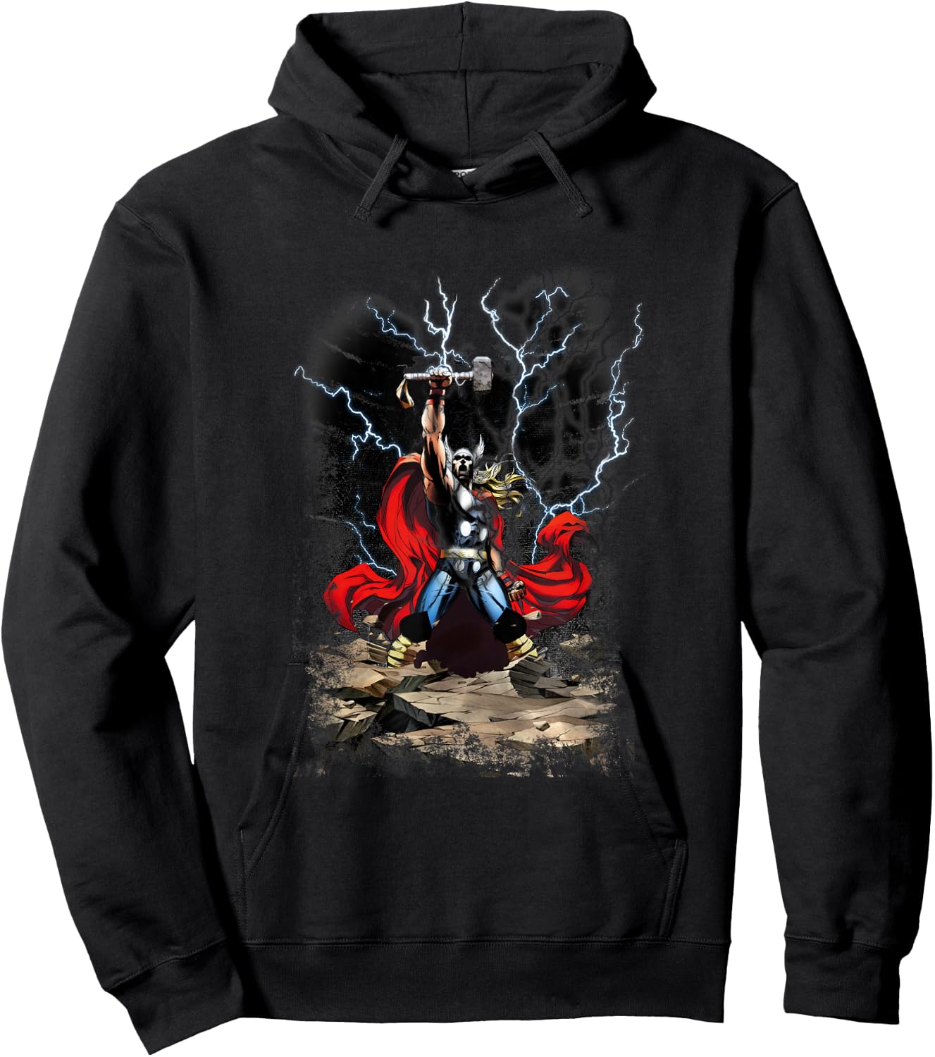 Marvel Comics Retro Classic Thor Lightning God Portrait Hoodie - Hoodie | Black