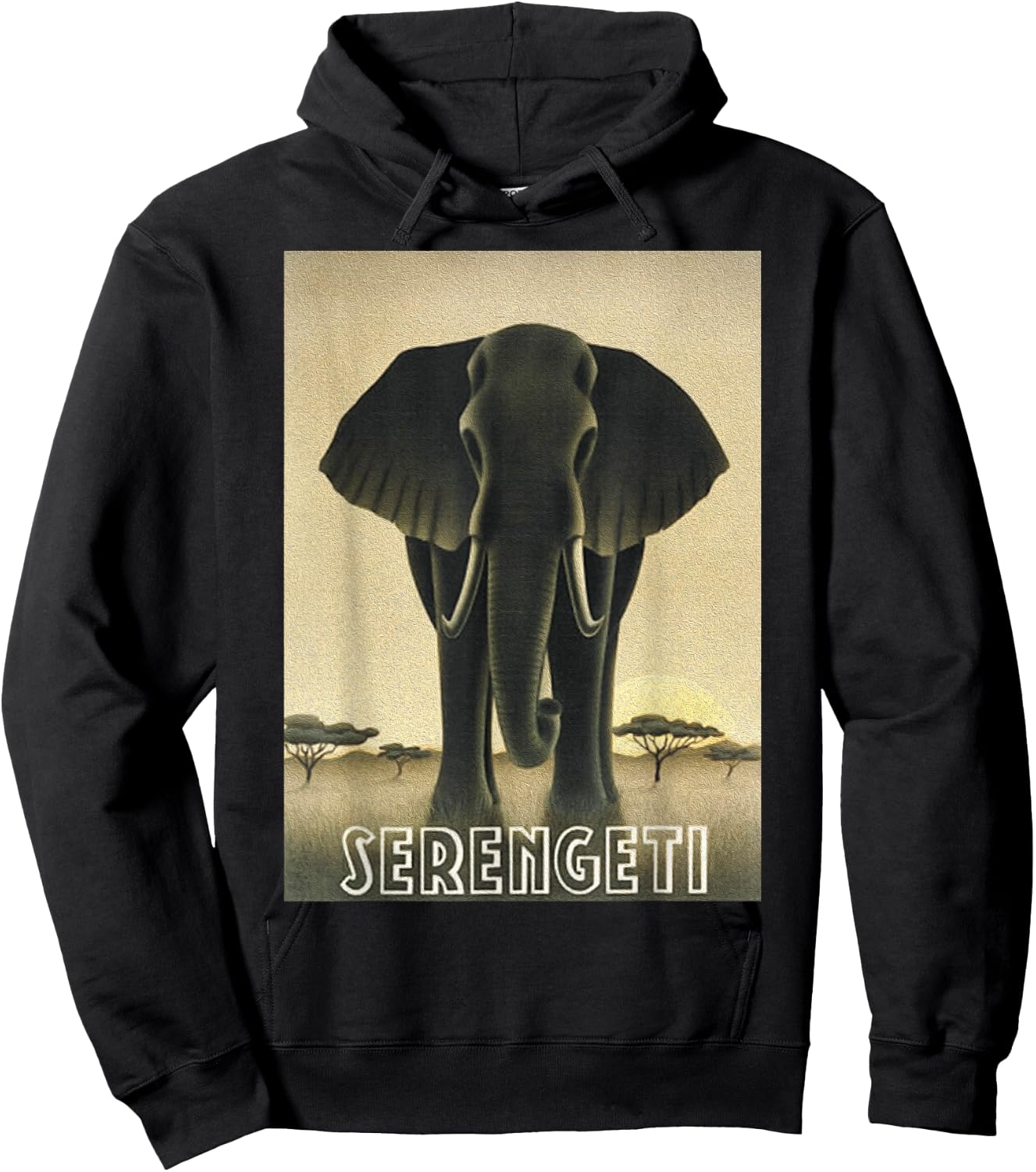 Africa Serengeti Tanzania Majestic African Elephant Hoodie - Hoodie | Black