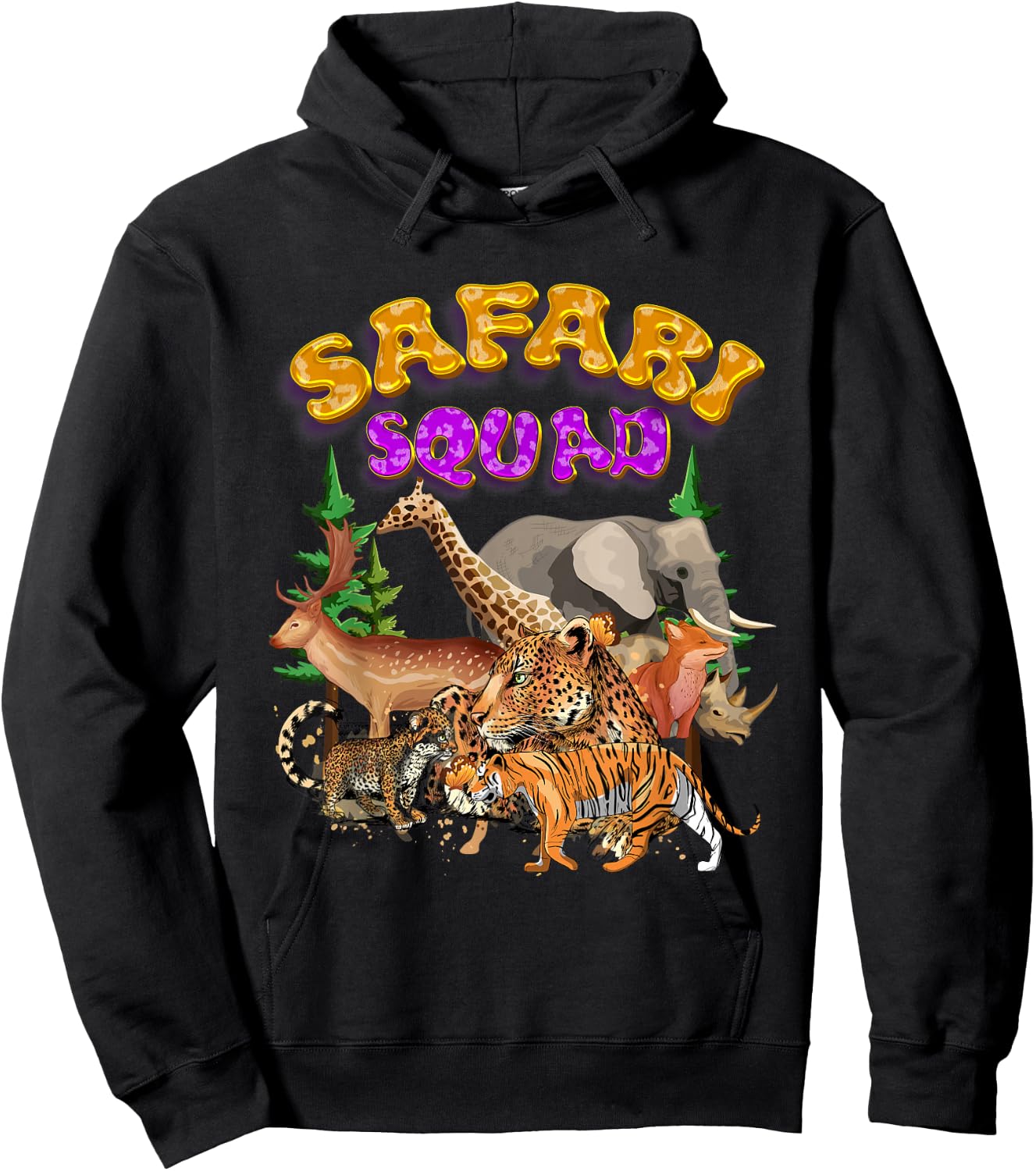 Safari Squad Animals Zoo Lovers Wildlife Jungle Zoologist Hoodie - Hoodie | Black