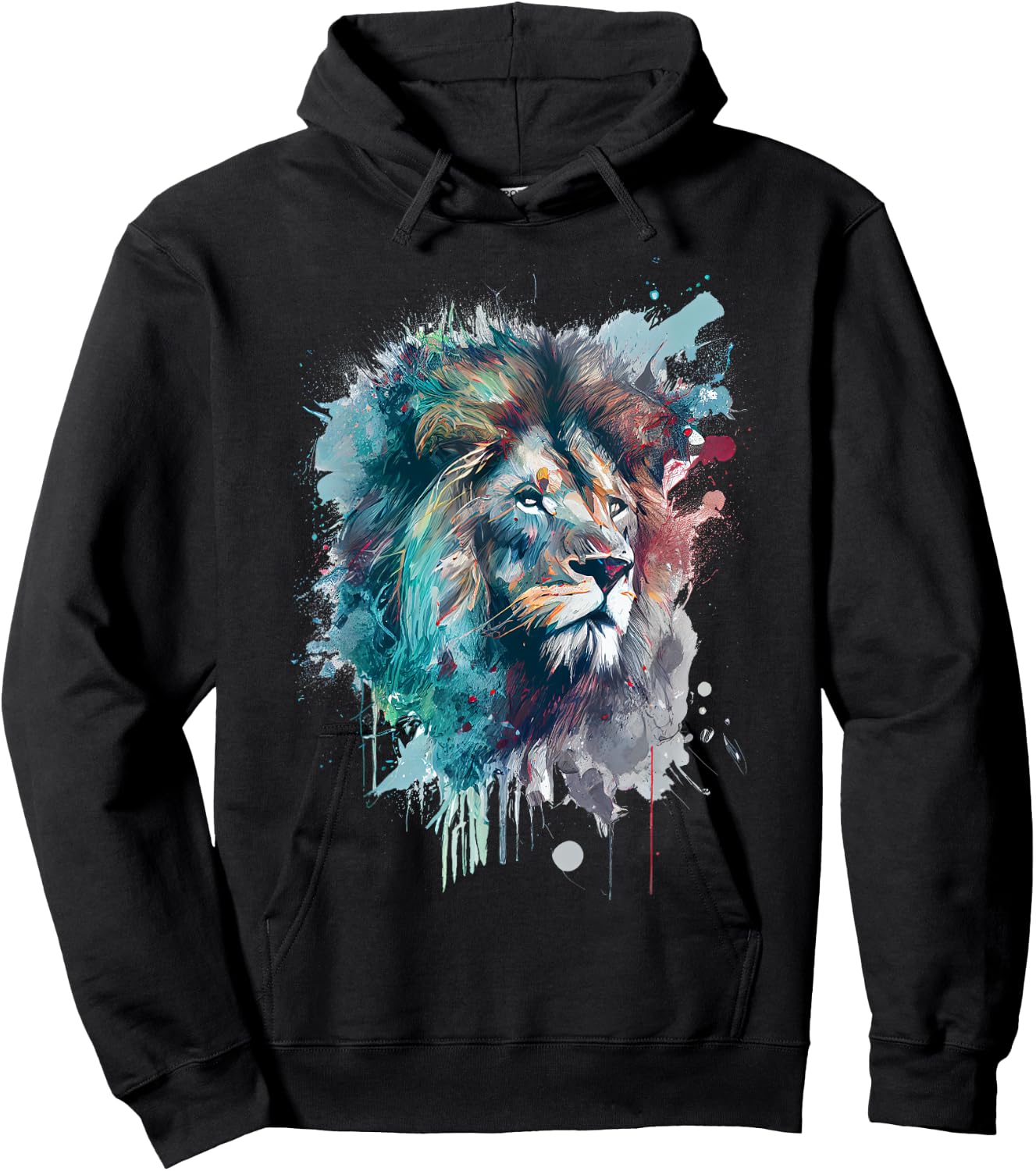 Lion Colorful Design Hoodie - Hoodie | Black