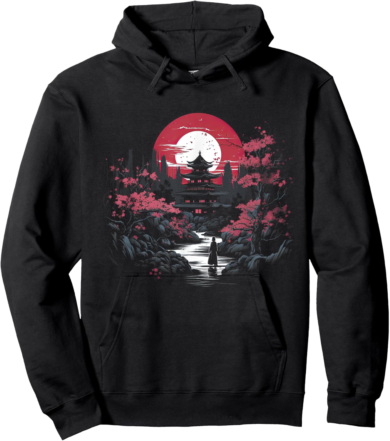 Japanese Landscape Cherry blossoms Martial arts Hoodie - Hoodie | Black