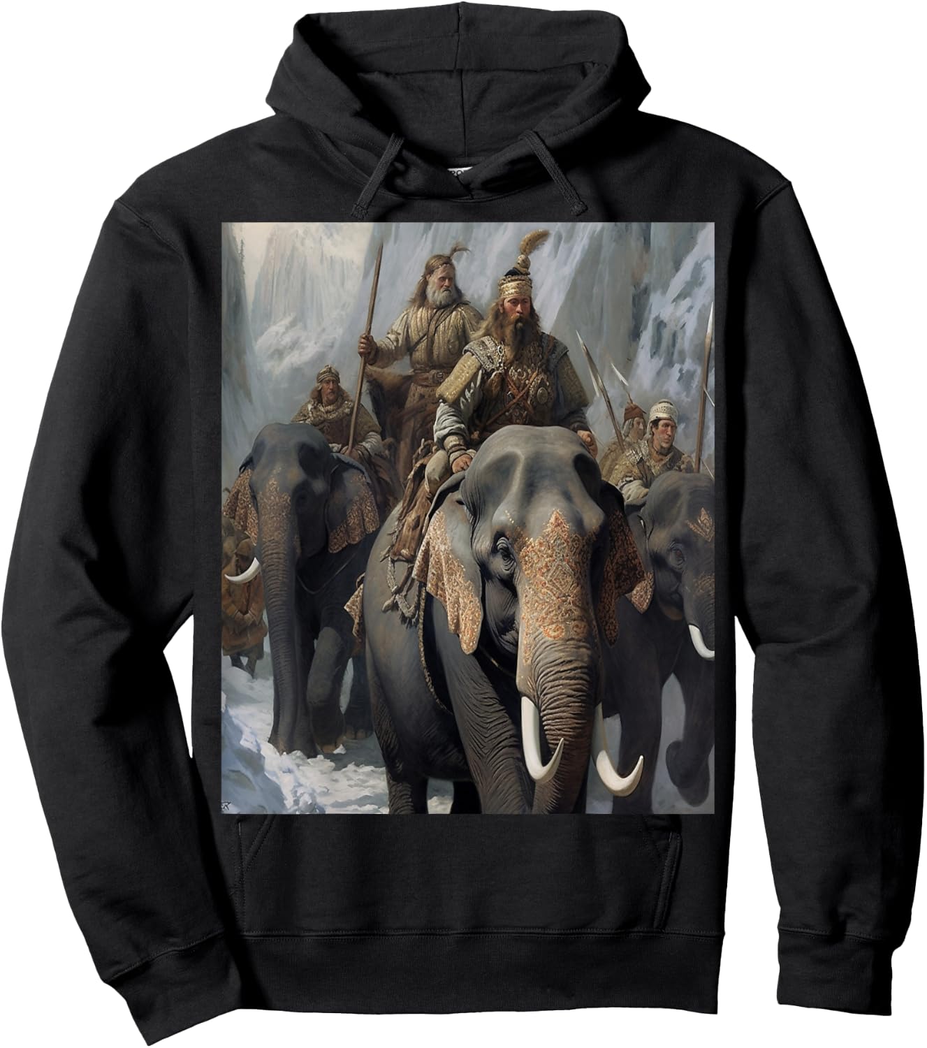No. 2, History, General Hannibal and his Elephants Hoodie - Hoodie | Black