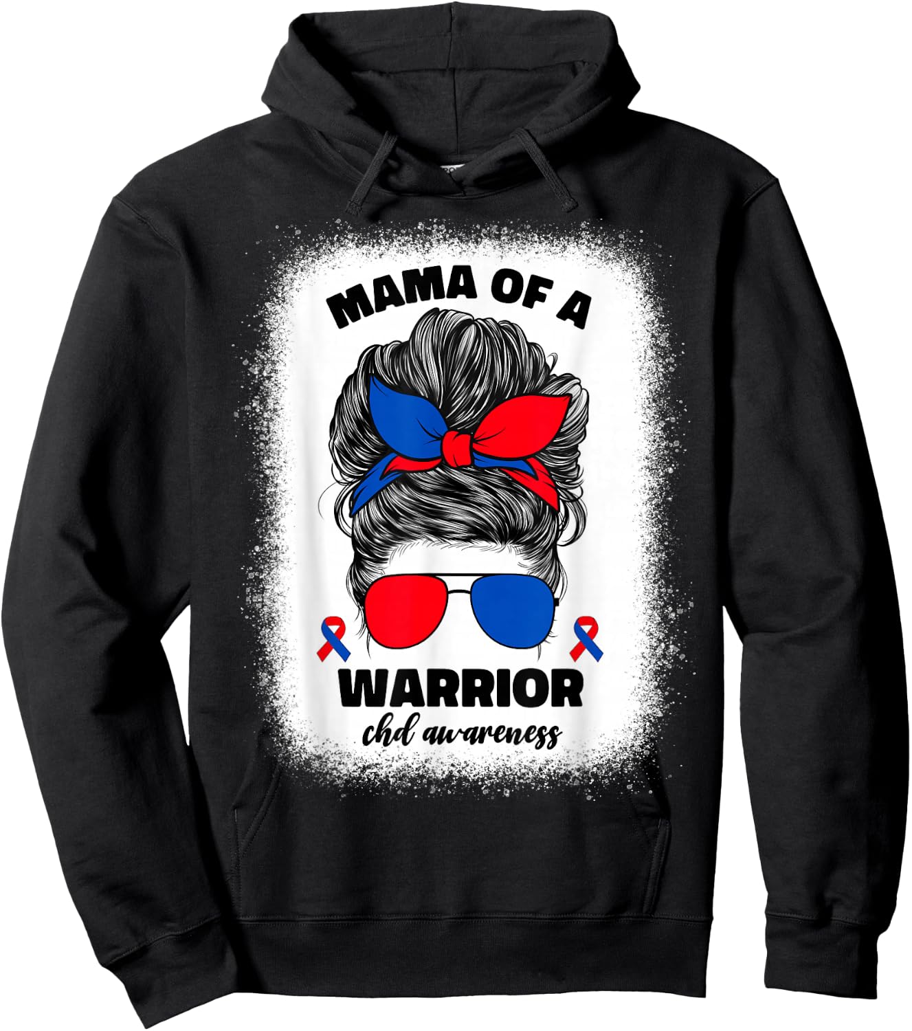 Mama of a Warrior CHD Congenital Heart Defect Awareness CHD Hoodie - Hoodie | Black