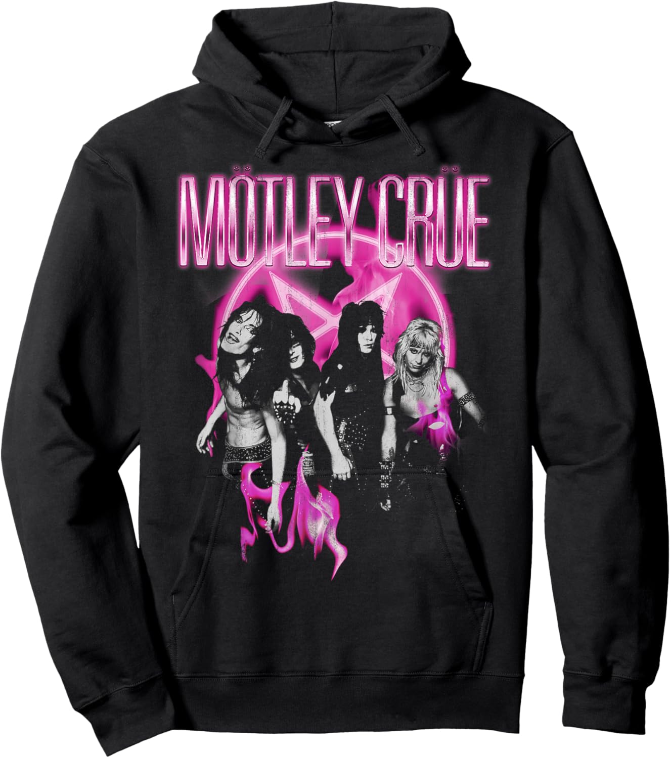 Mötley Crüe – Shout Neon Pink Hoodie - Hoodie | Black