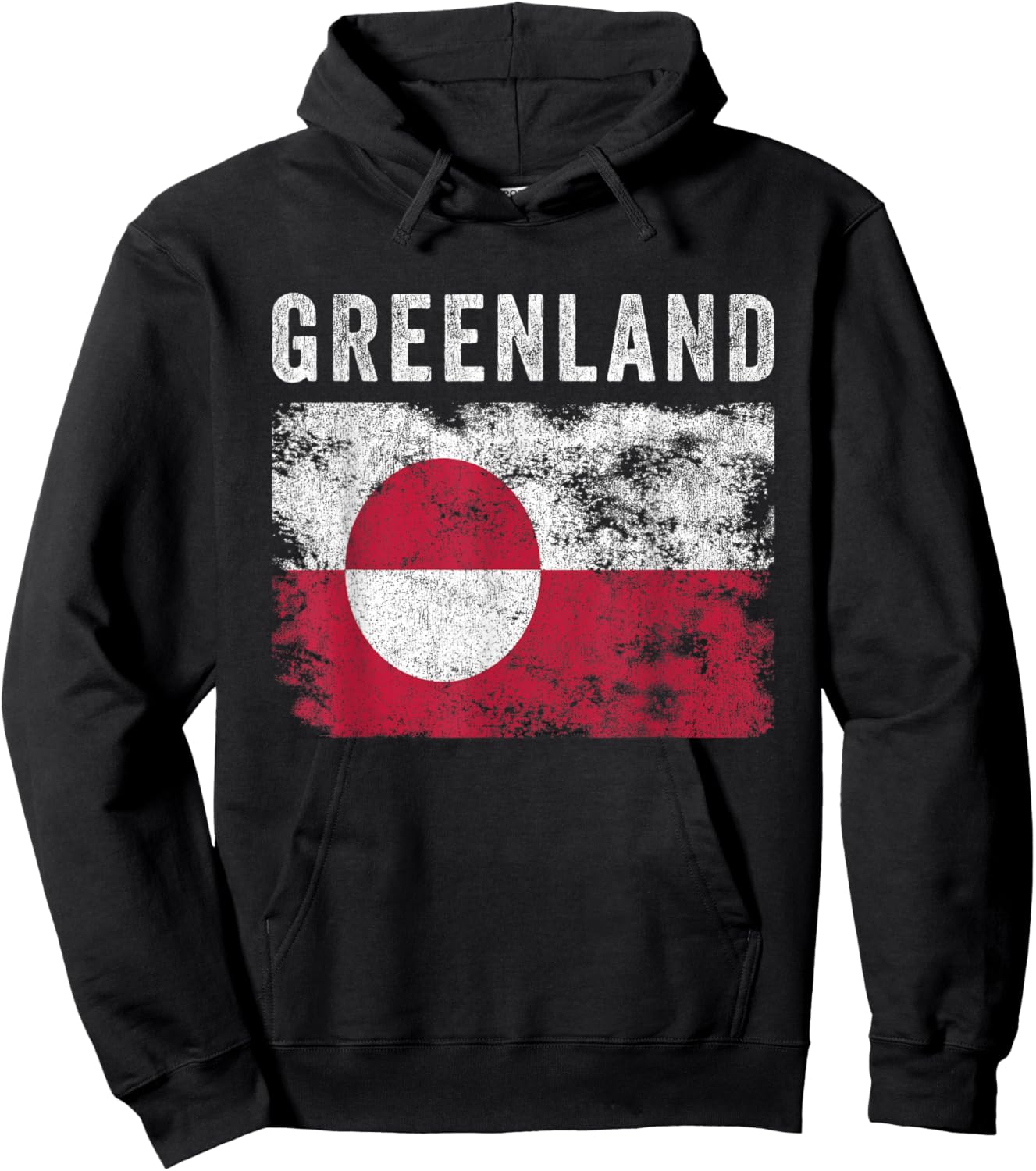 Greenland Flag Distressed - Men Women - Greenlander Flag Hoodie - Hoodie | Black