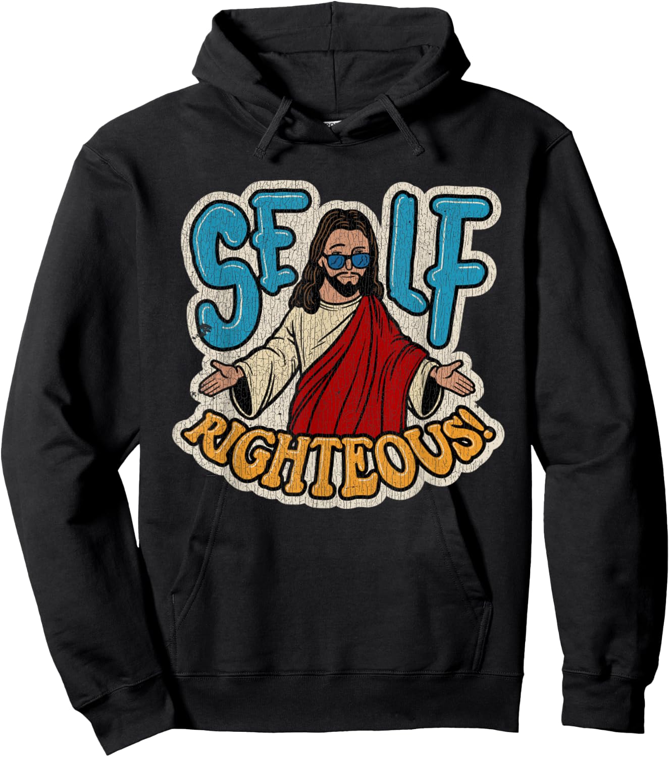 Vintage Self Righteous! Righteous Jesus Hoodie - Hoodie | Black