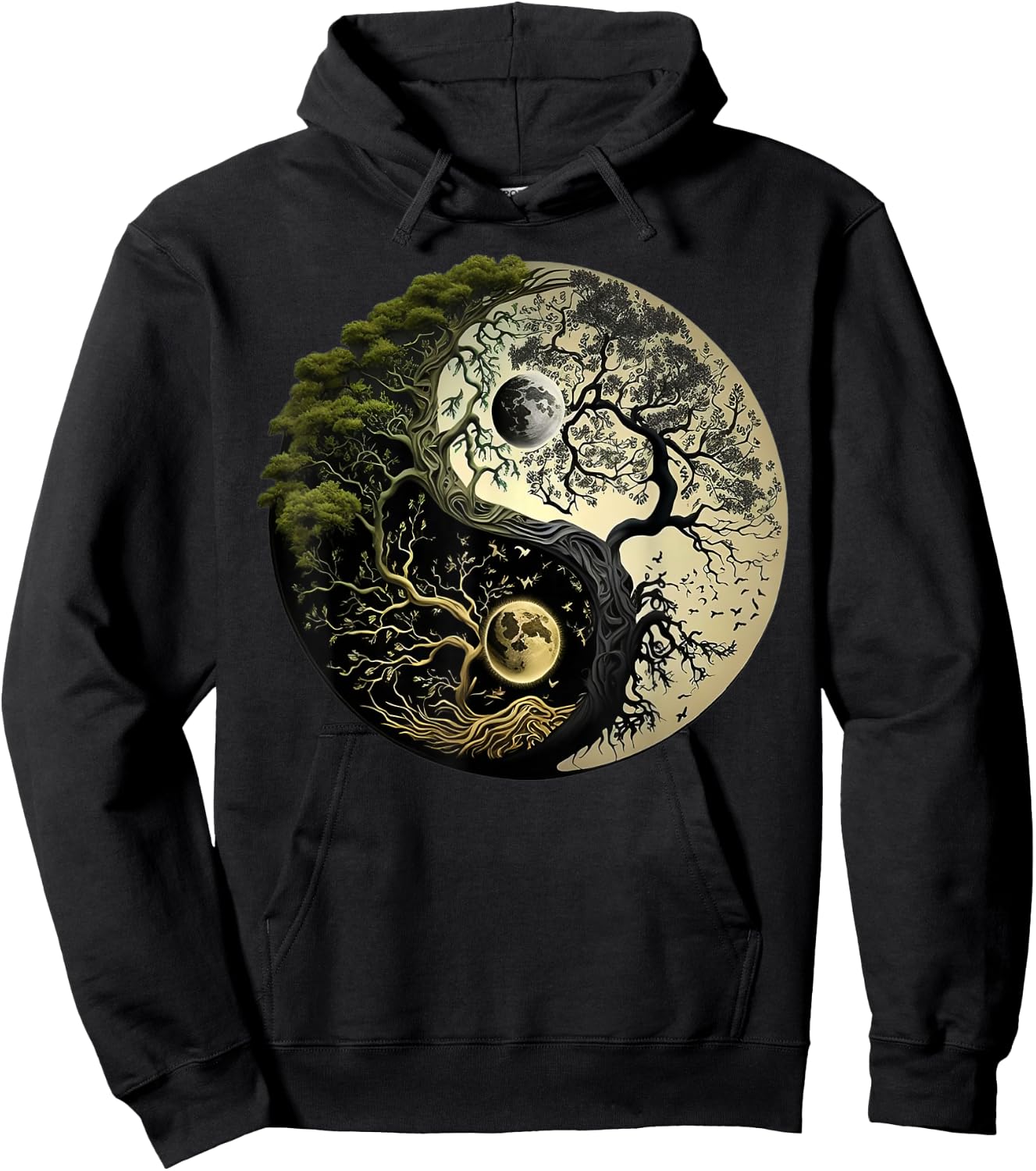 Yin Yang Tree of Life Funny Hoodie - Hoodie | Black