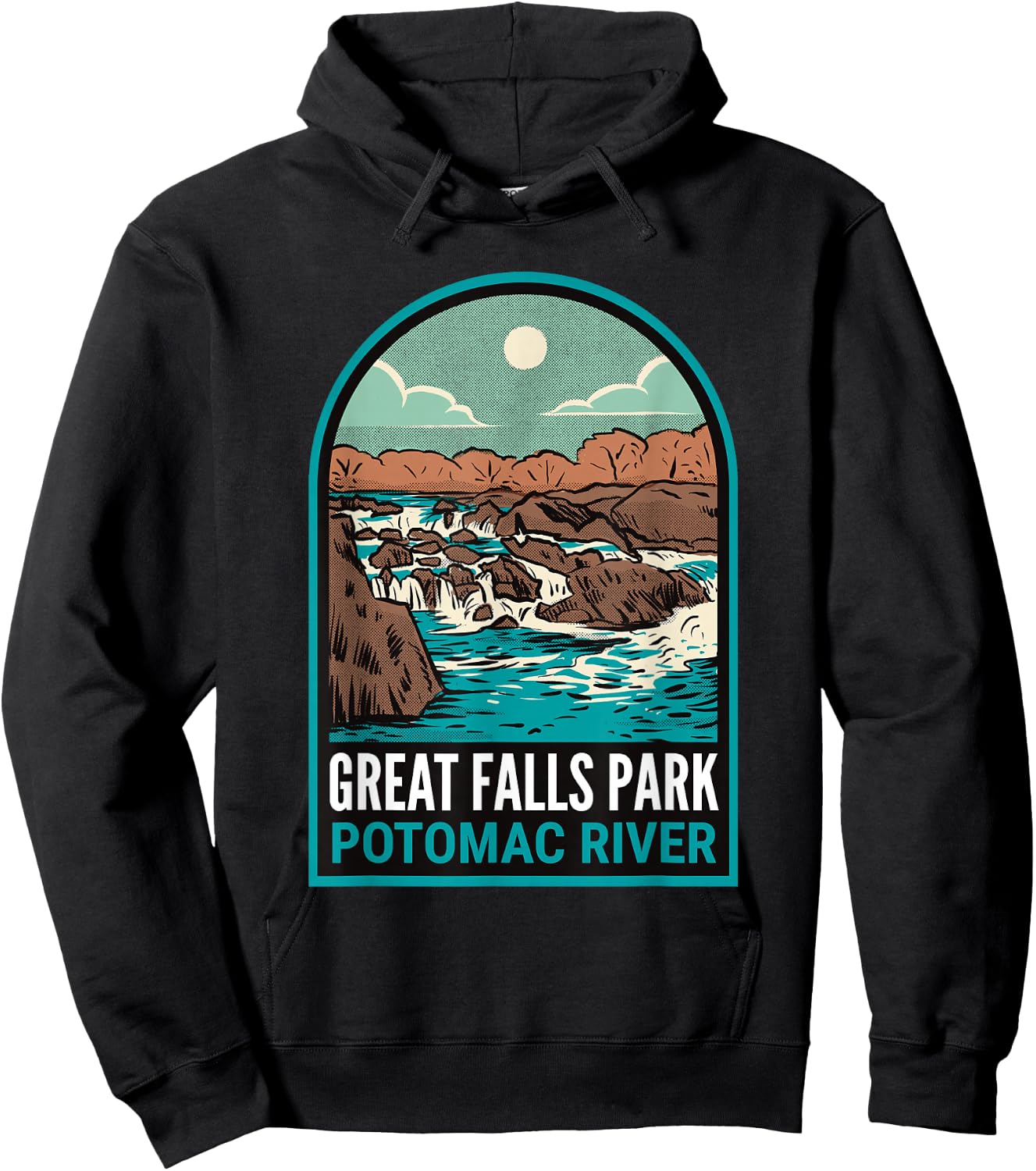 Great Falls Park Virginia Maryland Hoodie - Hoodie | Black