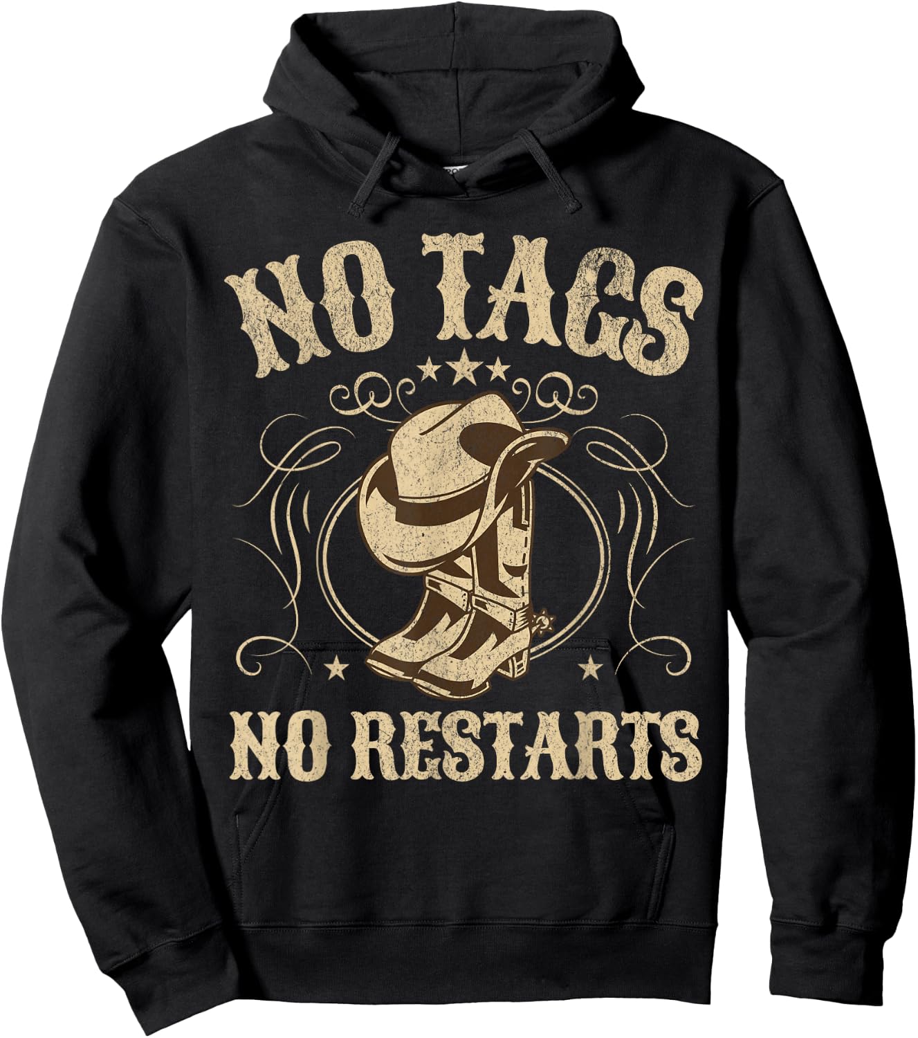 No Tags No Restarts Cowboy Western Country Fan Line Dance Hoodie - Hoodie | Black