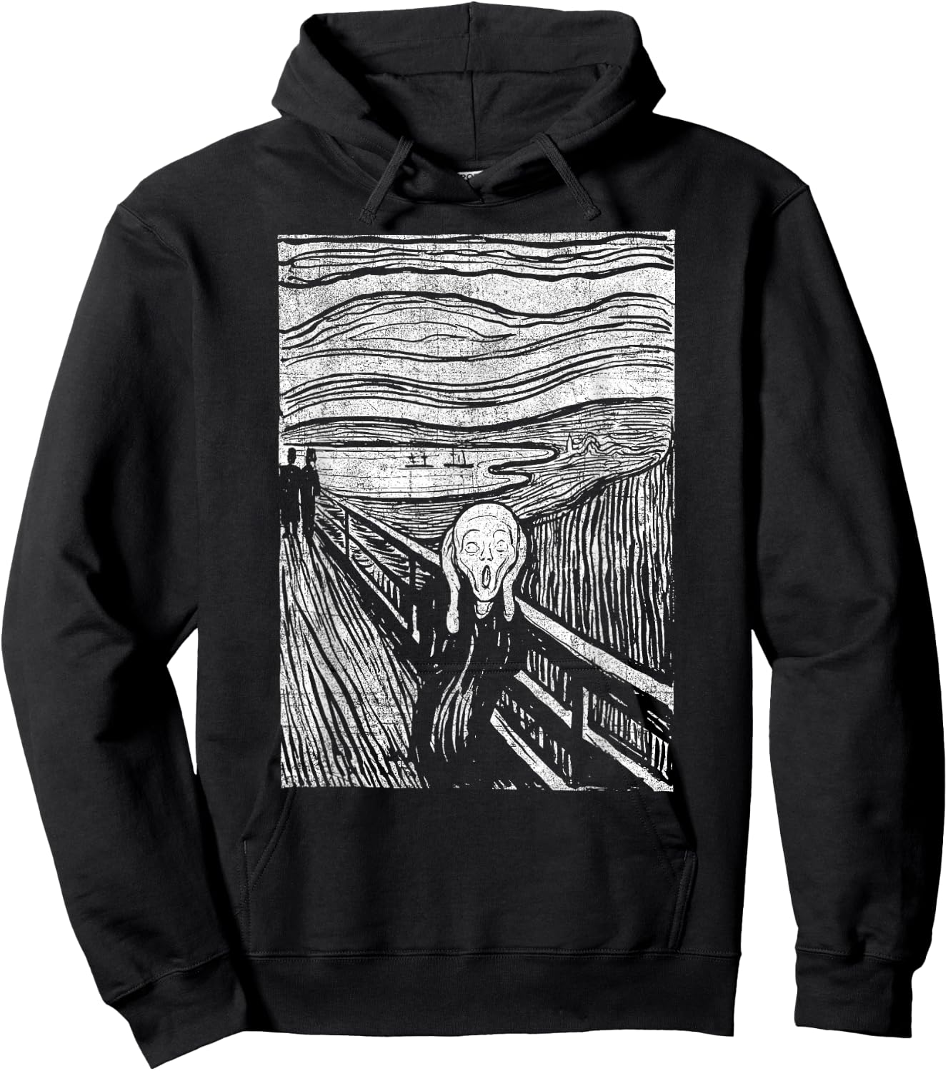 The Scream Famous Art by Munch Artist Painting Vintage Hoodie - Hoodie | Black