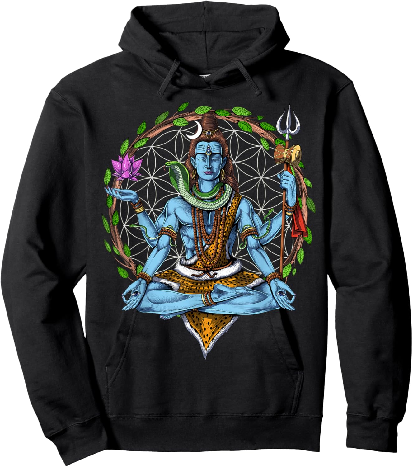 Shiva Hindu God Meditation Zen Yoga Hinduism Spiritual Hoodie - Hoodie | Black