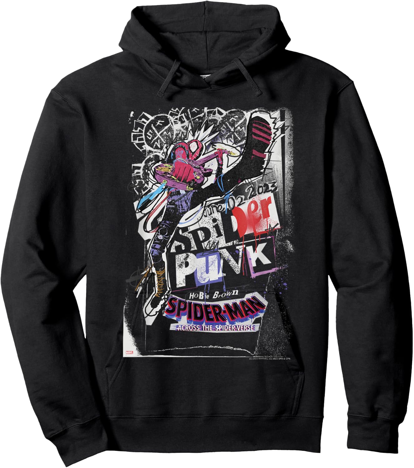 Marvel Spider-Man Across The Spider-Verse Part 1 Spider-Punk Hoodie - Hoodie | Black