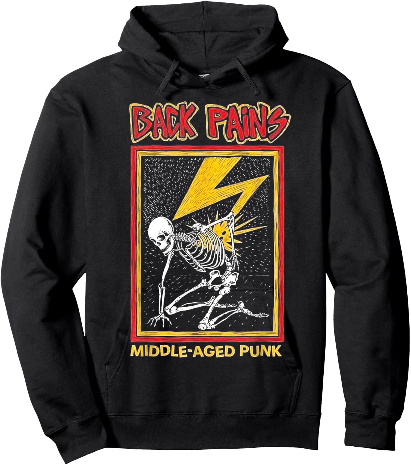 Back Pains Middle Aged Punk Hoodie - Hoodie | Black