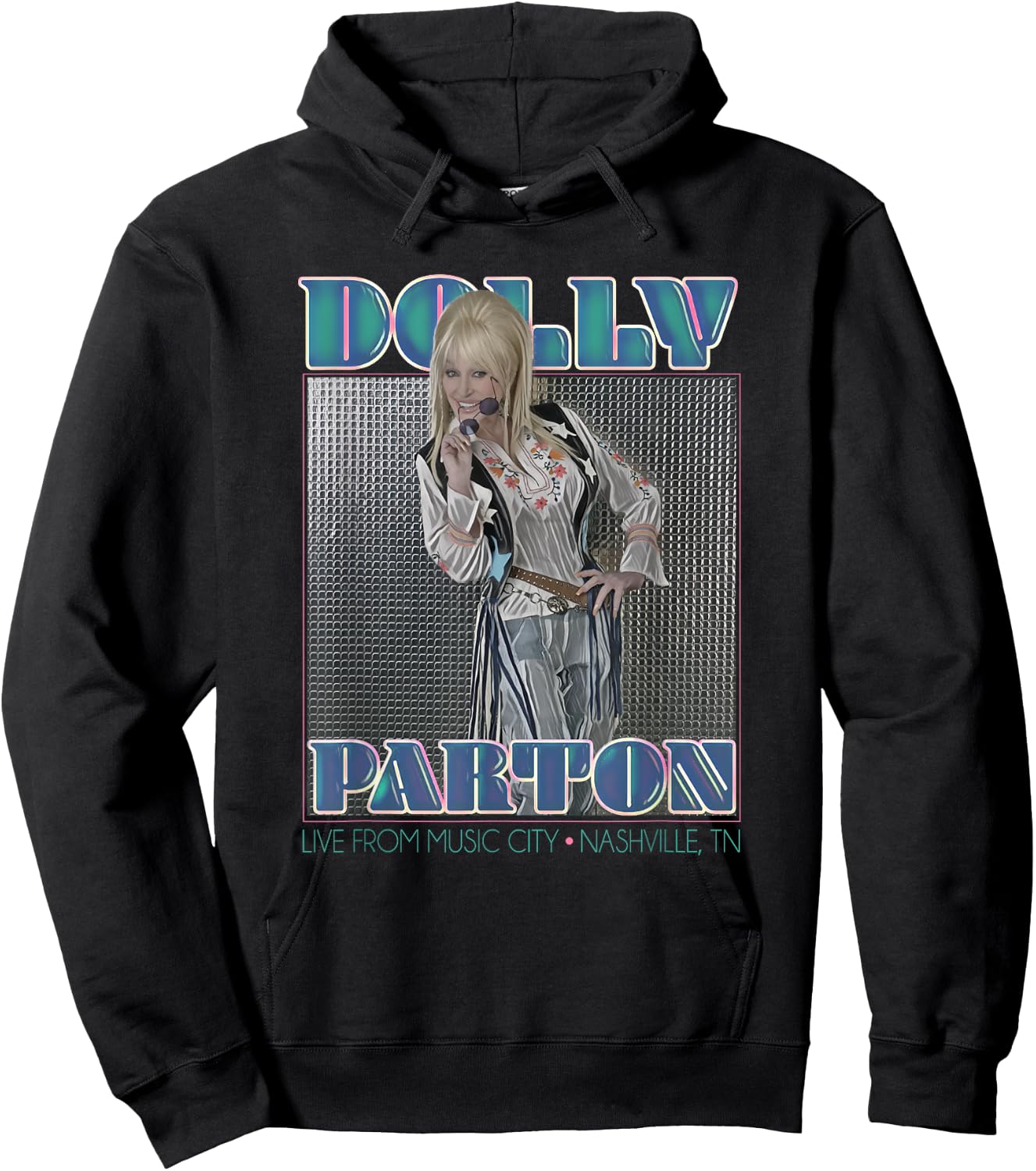 Dolly Parton Disco , Men's Black Short Sleeve Modern Letter Print , Small Hoodie - Hoodie | Black