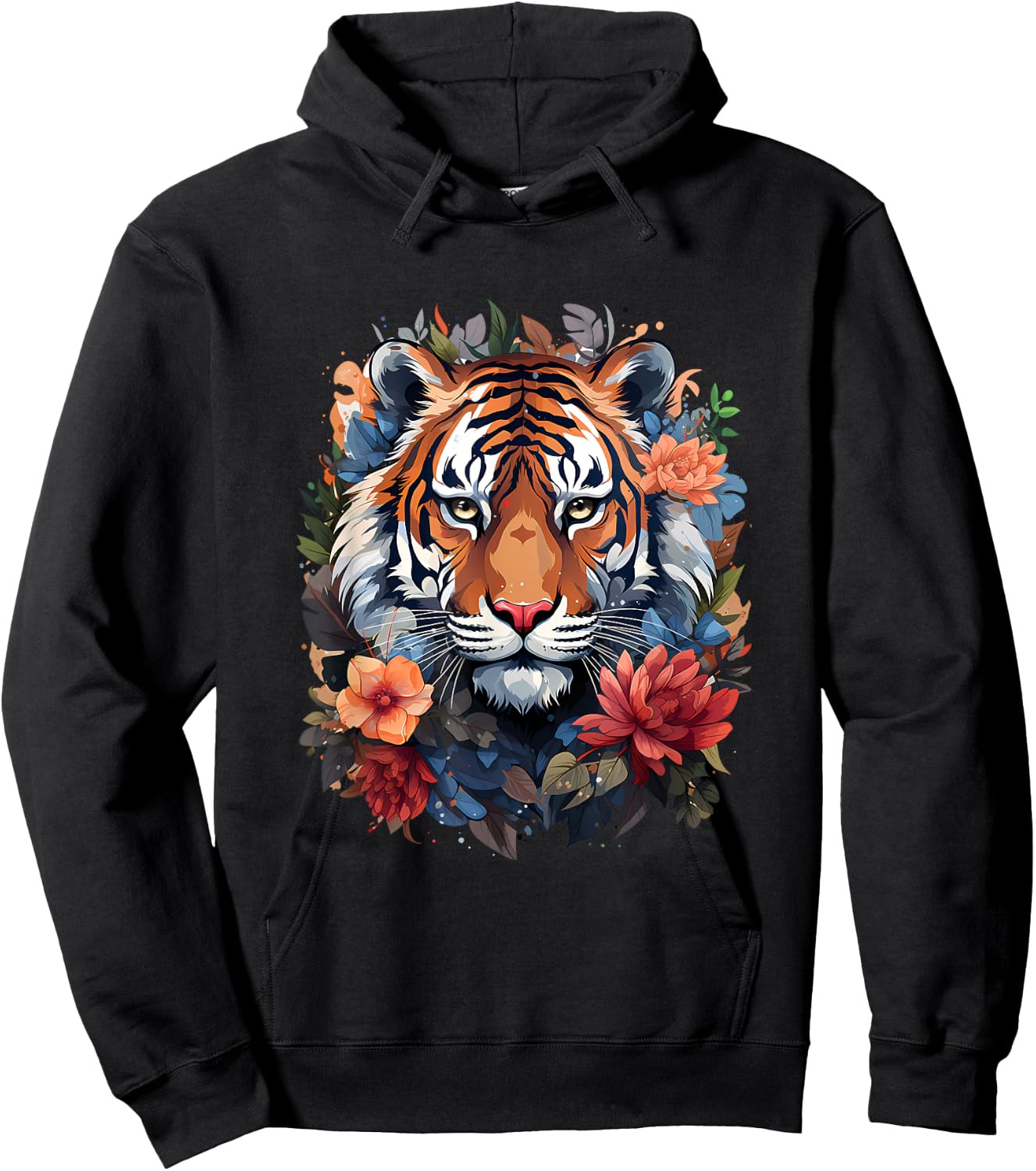 Tiger Flower Hoodie - Hoodie | Black