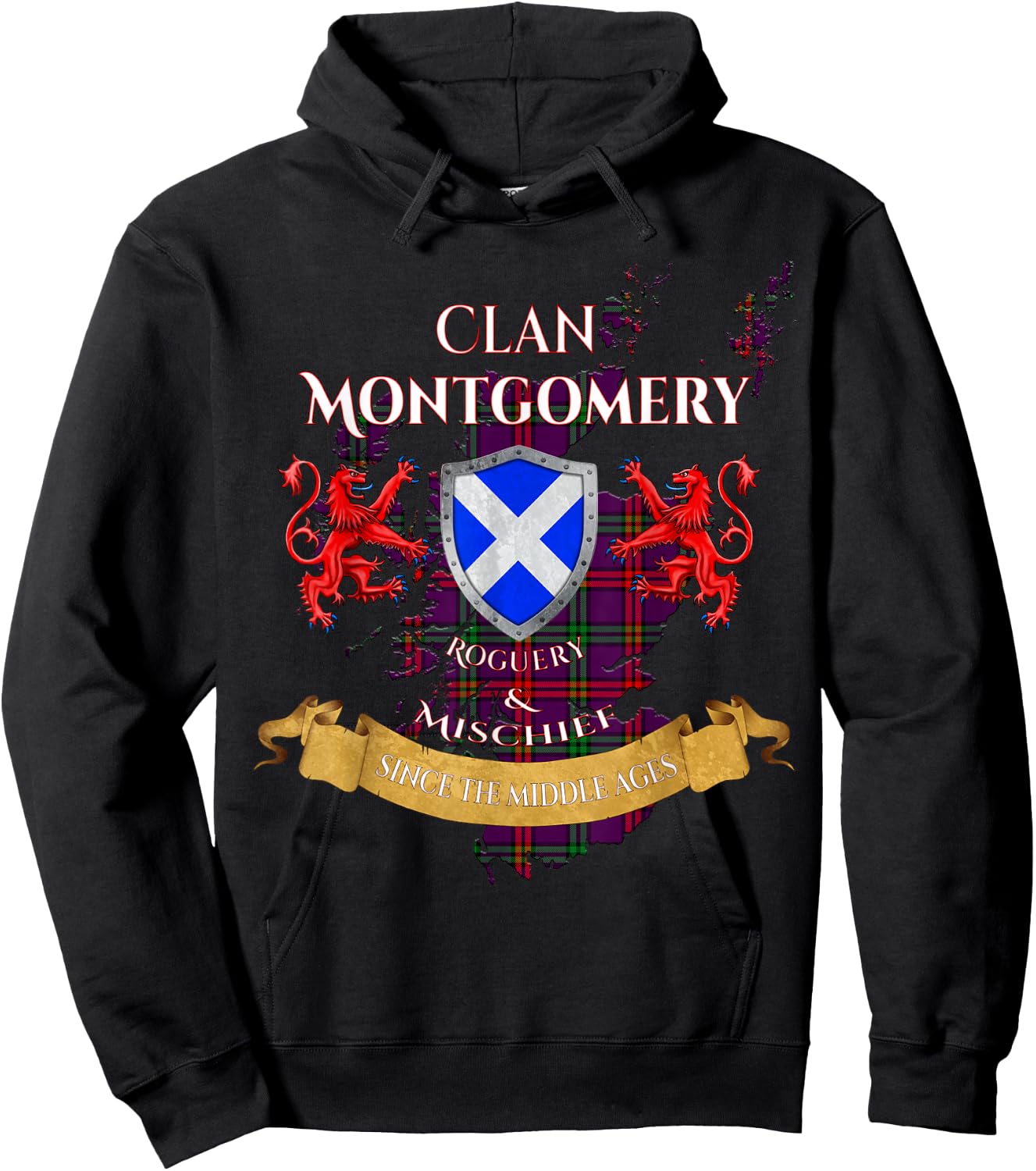 Montgomery Scottish Family Clan Middle Ages Mischief Hoodie - Hoodie | Black
