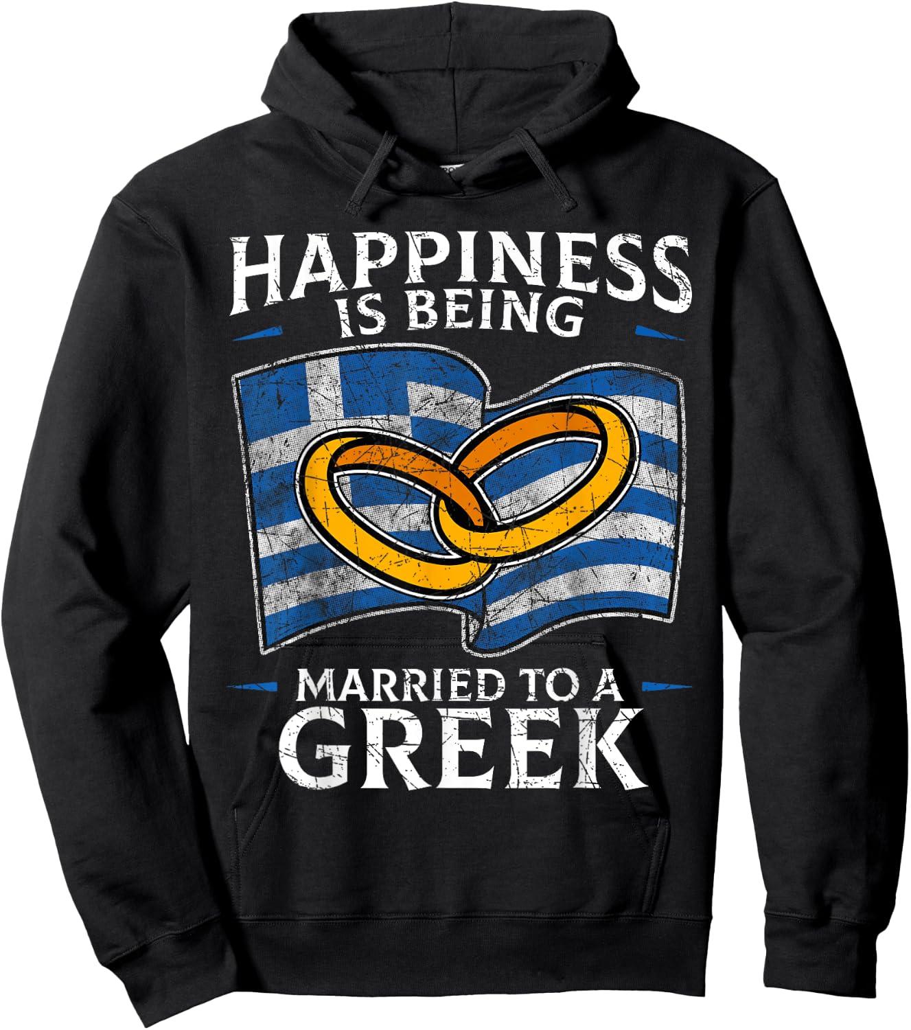 Greek Marriage Greece Married Heritage Flag Culture Roots Hoodie - Hoodie | Black