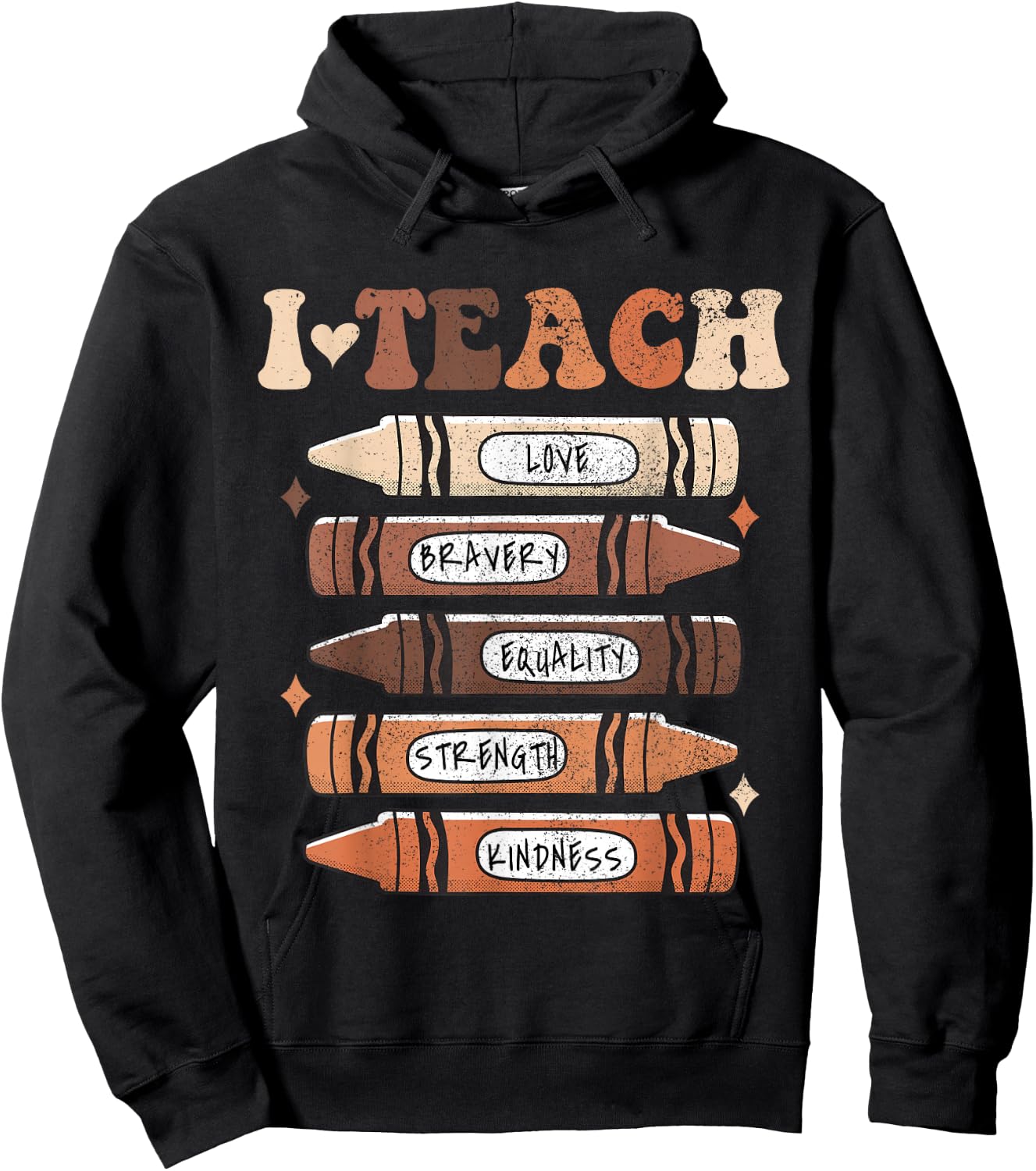 I Teach Black History Month Black Teacher Melanin Crayons Hoodie - Hoodie | Black