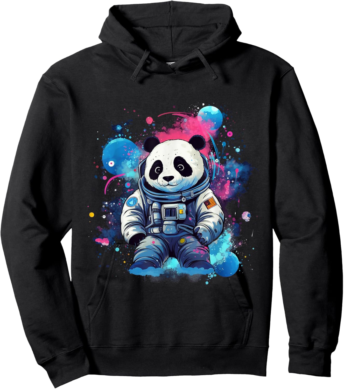 Panda Astronaut Floating Through Outer Space Pandas Hoodie - Hoodie | Black
