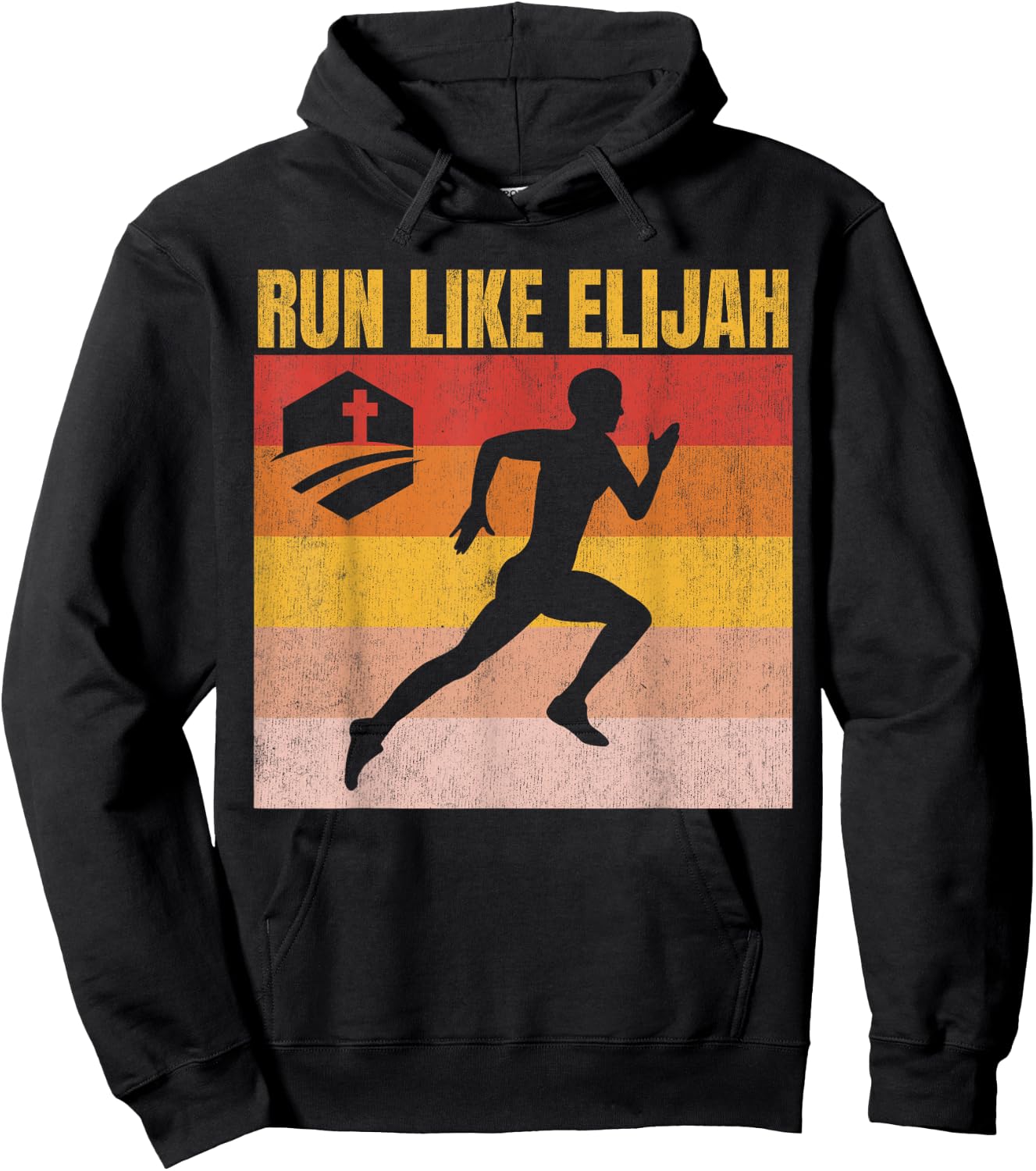 Christian Running, Run Like Elijah, Christian Runner Hoodie - Hoodie | Black