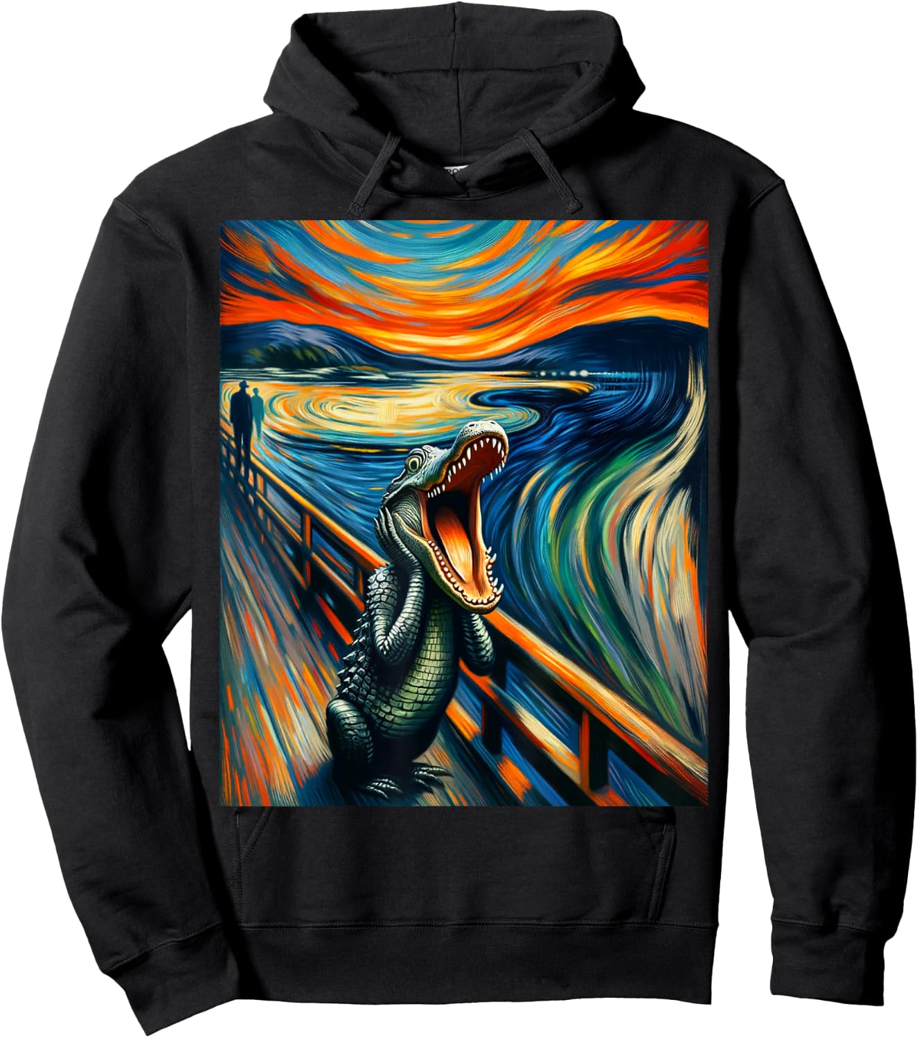 Expressionist Shirt for Alligator Lovers Artistic Alligator Hoodie - Hoodie | Black