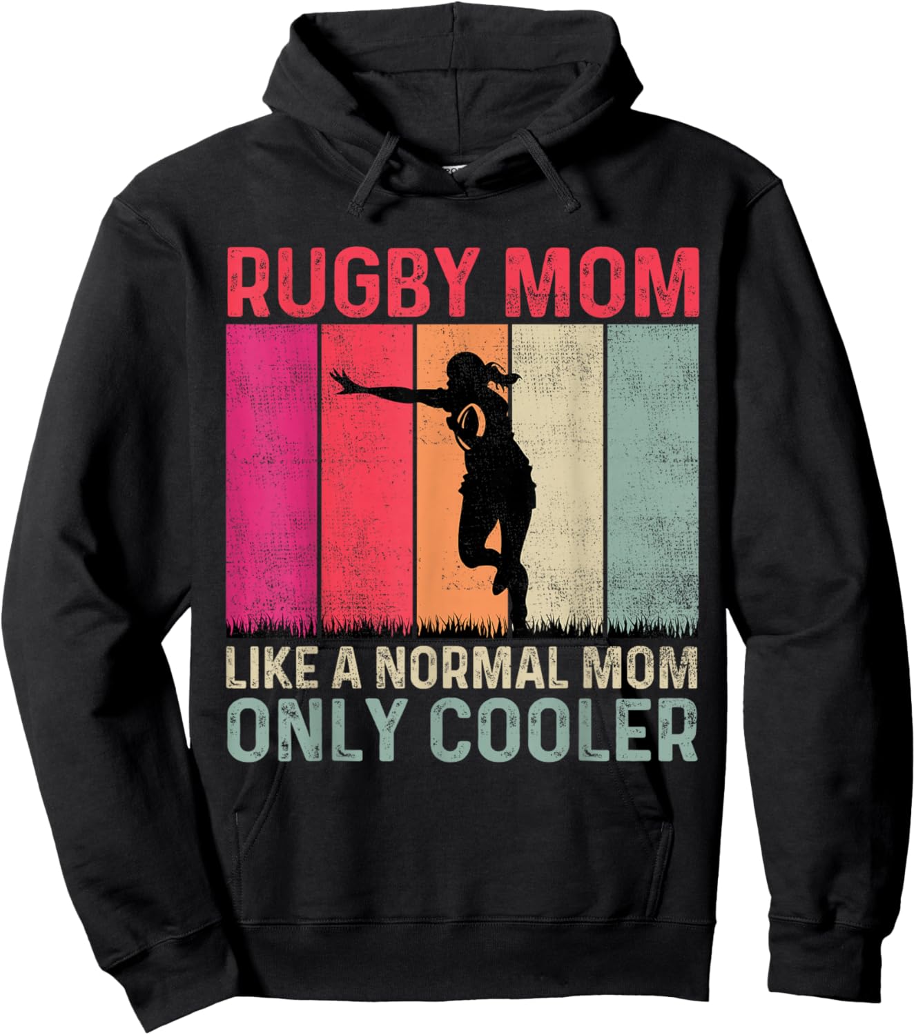 Rugby Mom Like A Normal Mom Only Cooler Mother's Day Hoodie - Hoodie | Black