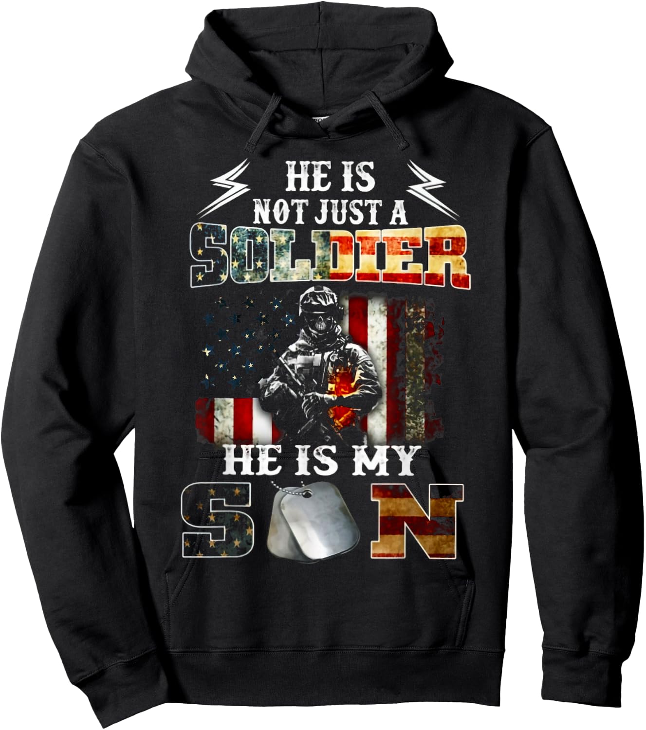He Is Not Just A Soldier He Is My Son Hoodie - Hoodie | Black