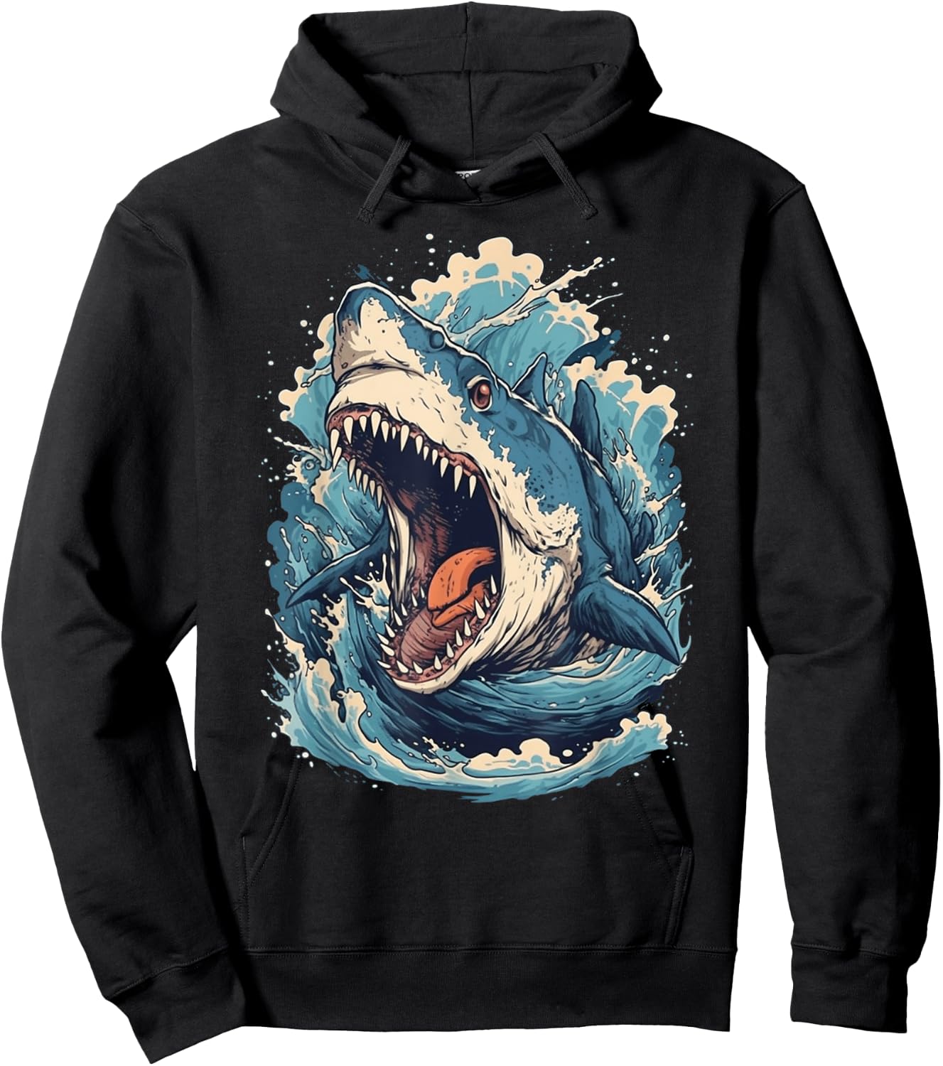 Great White Shark | Shark Lover Graphic Hoodie - Hoodie | Black