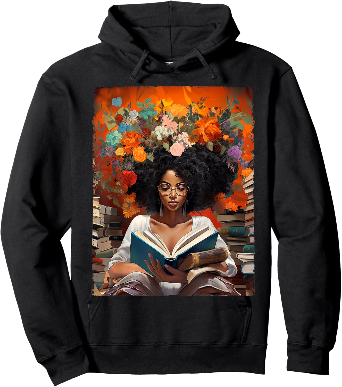 Black History Educated Reading Book Melanin Queen Afro Women Hoodie - Hoodie | Black