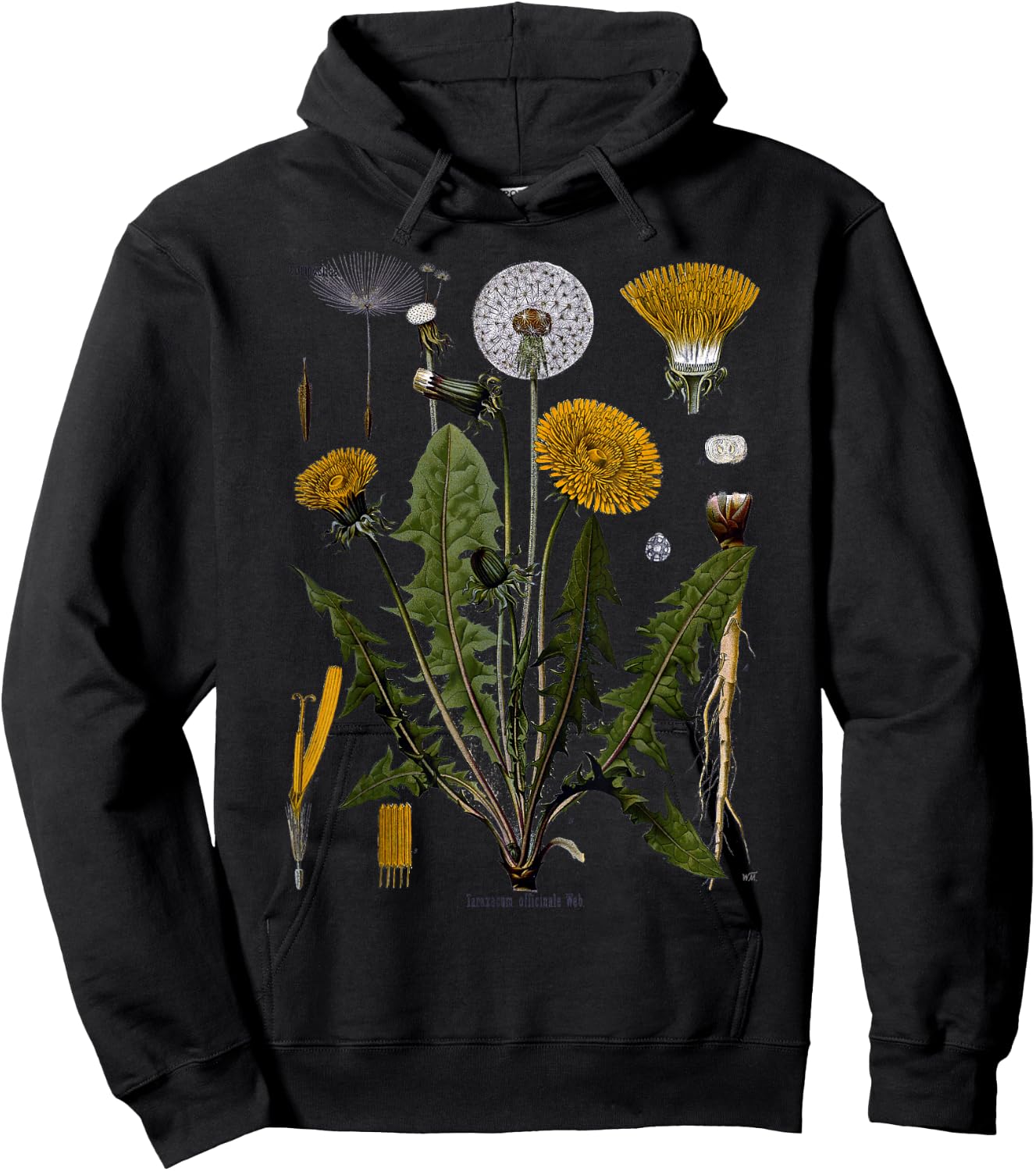 Dandelion Vintage Botanical, Herbalist Gardening Hoodie - Hoodie | Black