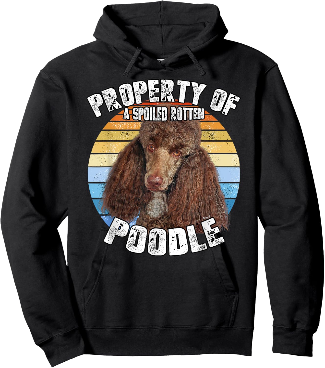Poodle Brown Retro Property Of Hoodie - Hoodie | Black