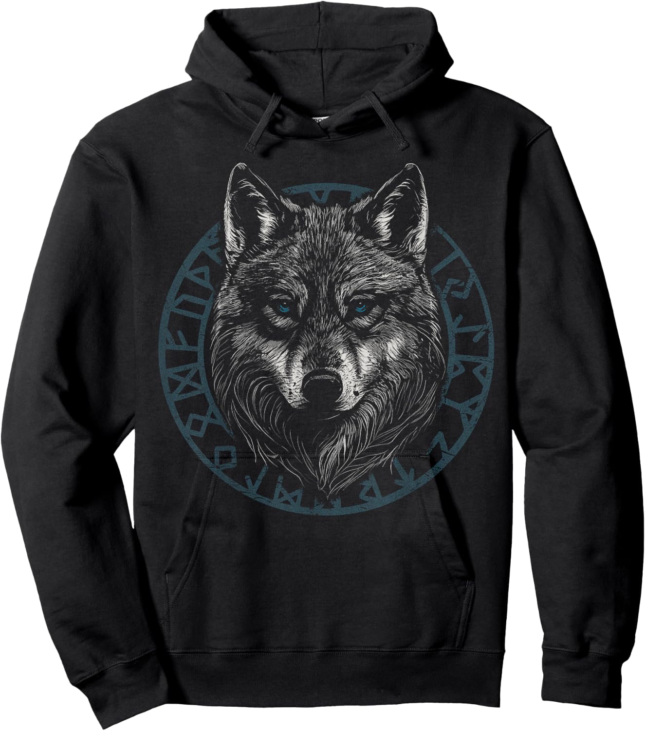 Wolf Viking Runes Nordic Celtic Wolf Lover Hoodie - Hoodie | Black