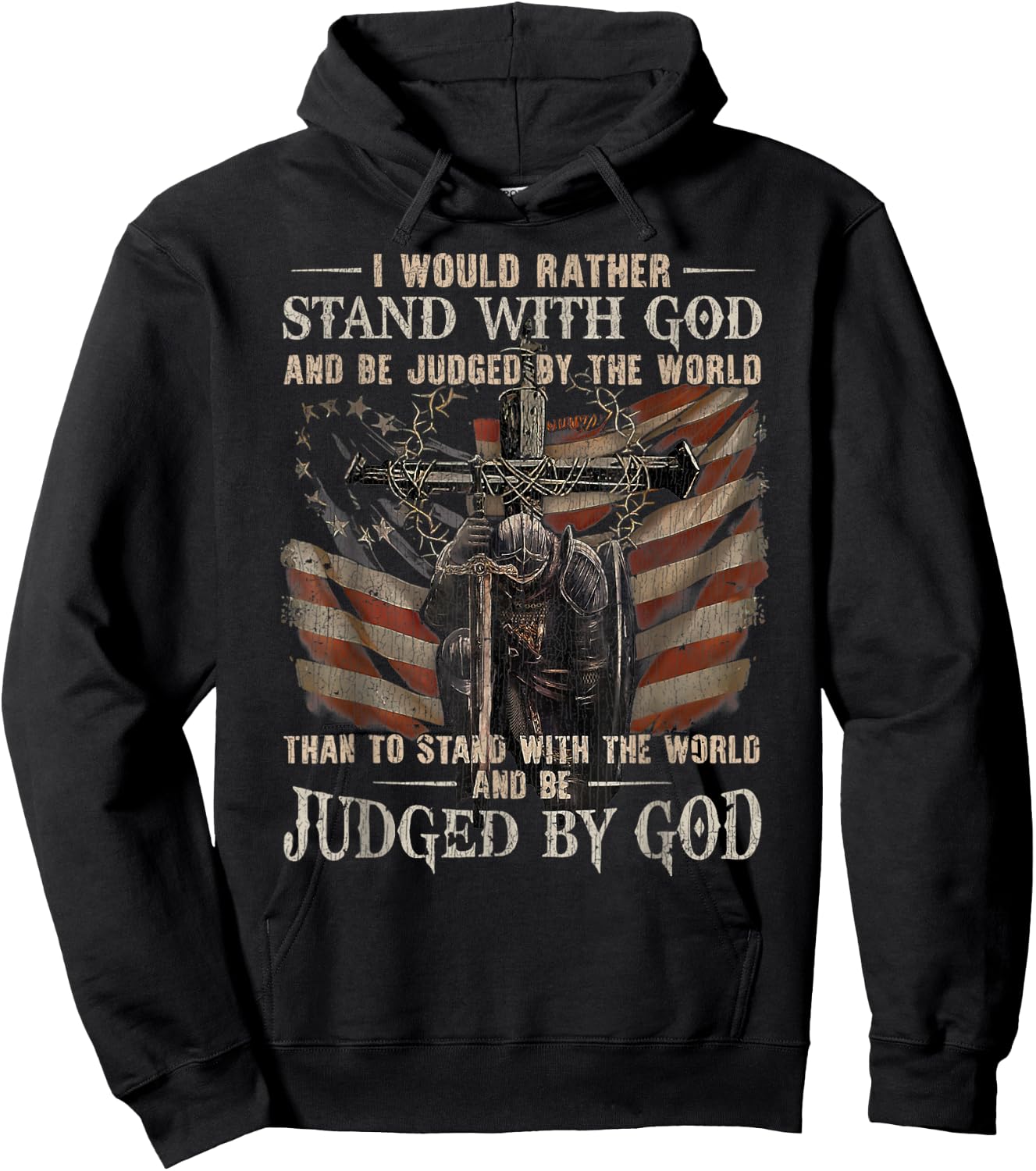 Vintage I Would Rather Stand With God And Be Judged By The W Hoodie - Hoodie | Black