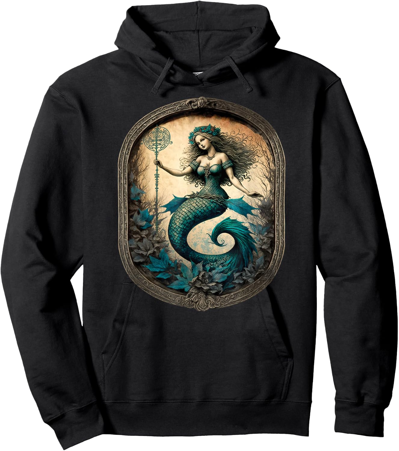 Gothic Mermaid Dark Mystical Fantasy Grunge Fairycore Hoodie - Hoodie | Black