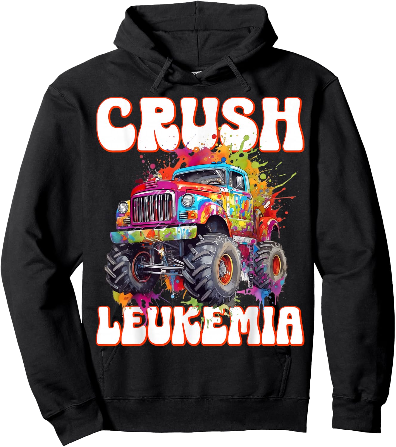 Crush Leukemia Awareness Cure Blood Cancer Fighter Kids Hoodie - Hoodie | Black